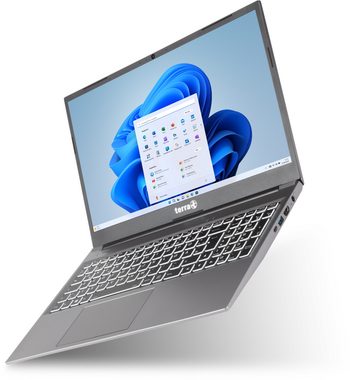 TERRA Mobile 1517 Notebook (39,60 cm/15.6 Zoll, Intel Core i3 1215U, 500 GB SSD, beleuchtete Tastatur, Aluminiumgehäuse)