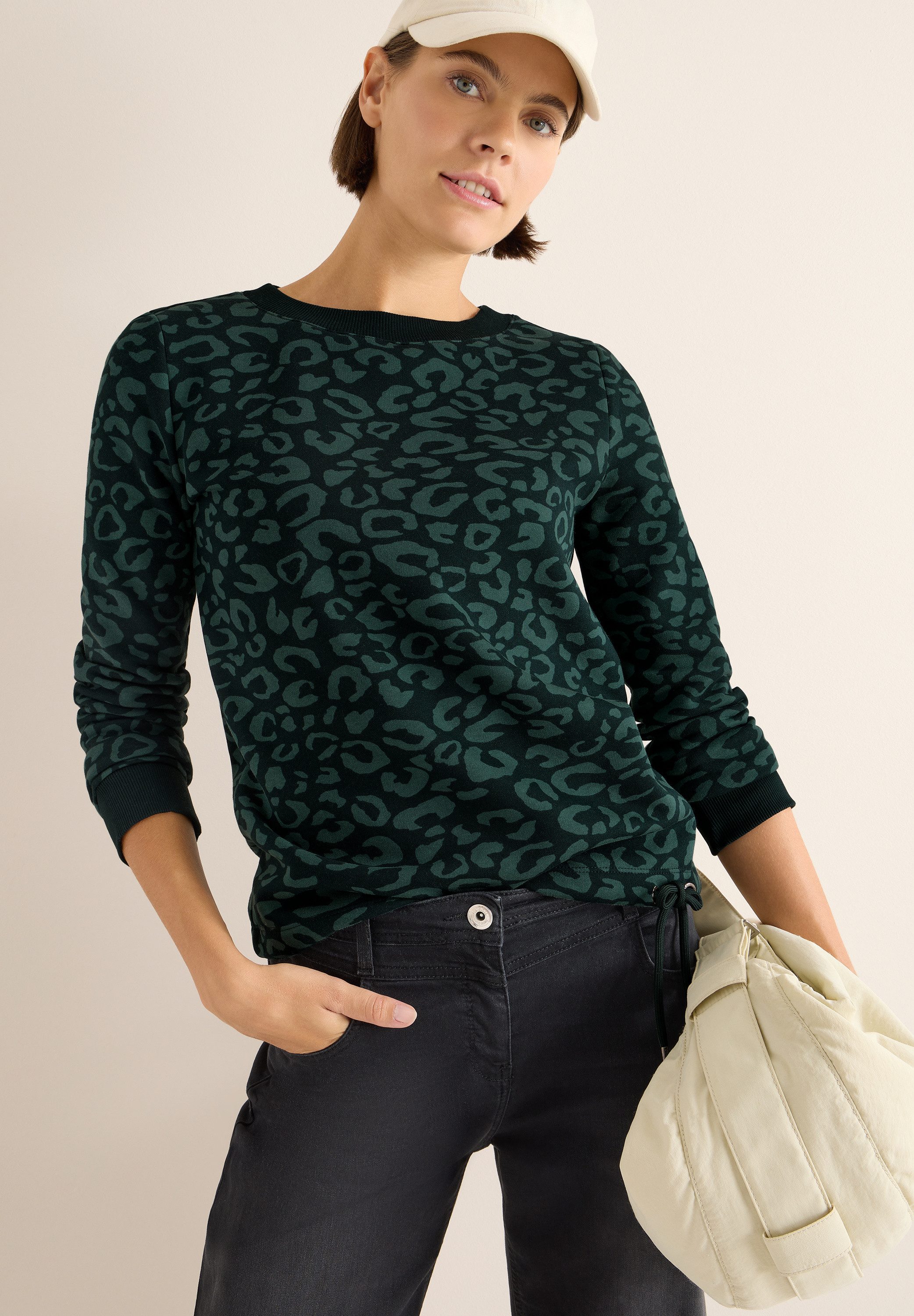 CECIL Sweatshirt mit Tunnelzug am Saum