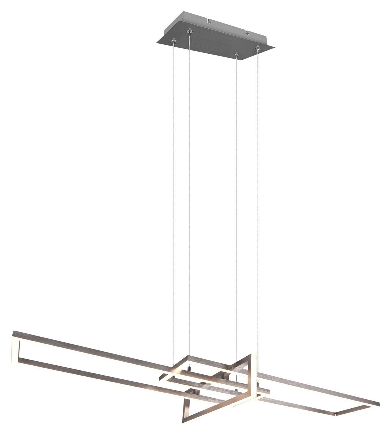 LED Pendelleuchte SALINAS, 1-flammig, Nickelfarben, Metall