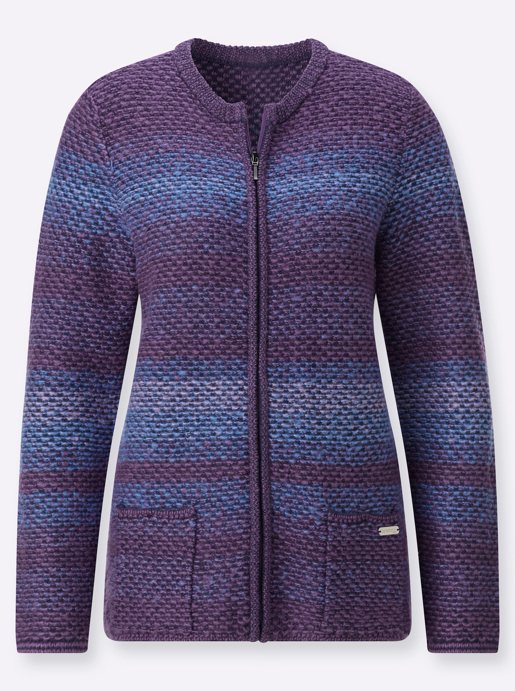 Strickjacke Strickjacke Langarm Materialmix
