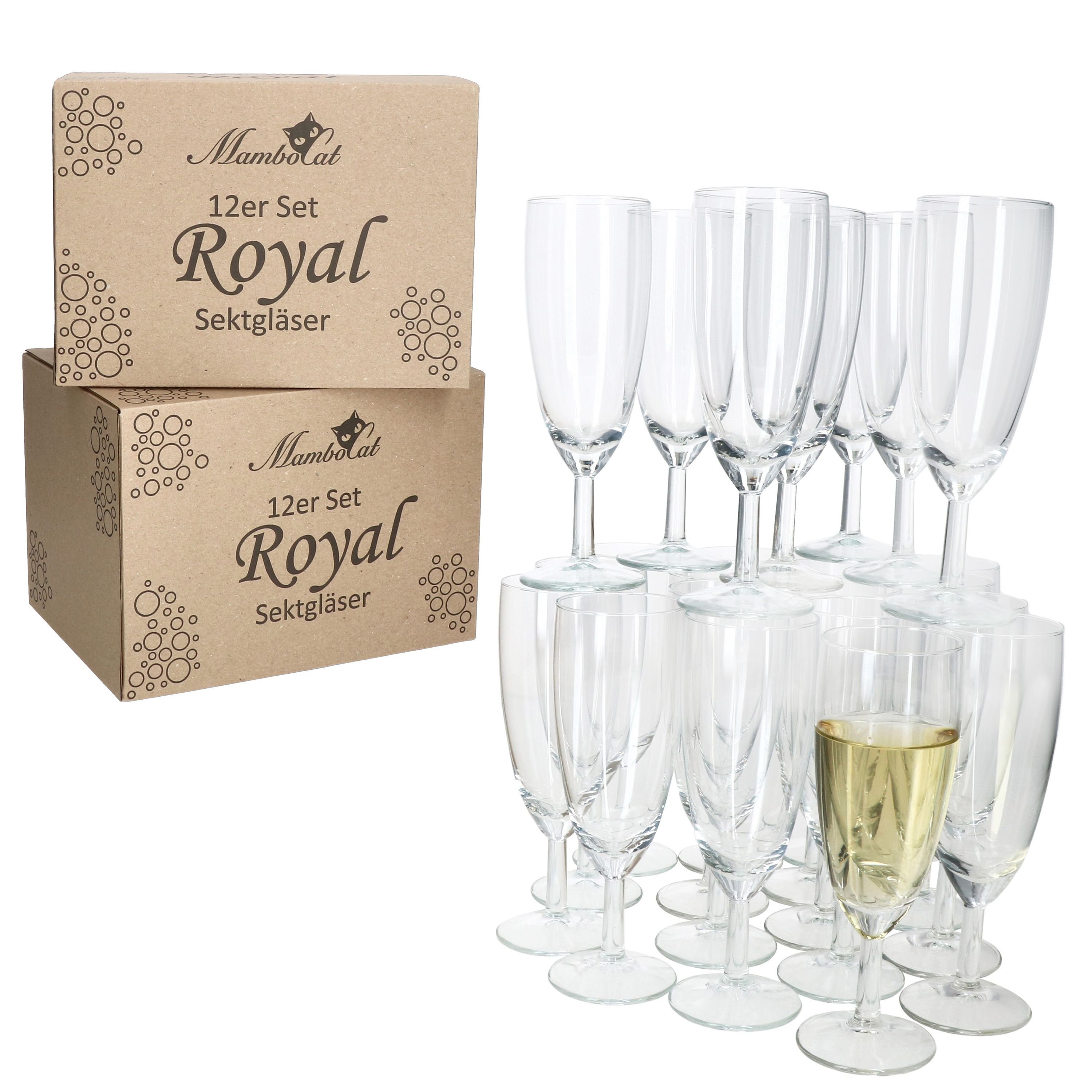 MamboCat Sektglas 24er Set Royal Sektgläser 140ml Champagner-Glas klare Prosecco Party, Glas