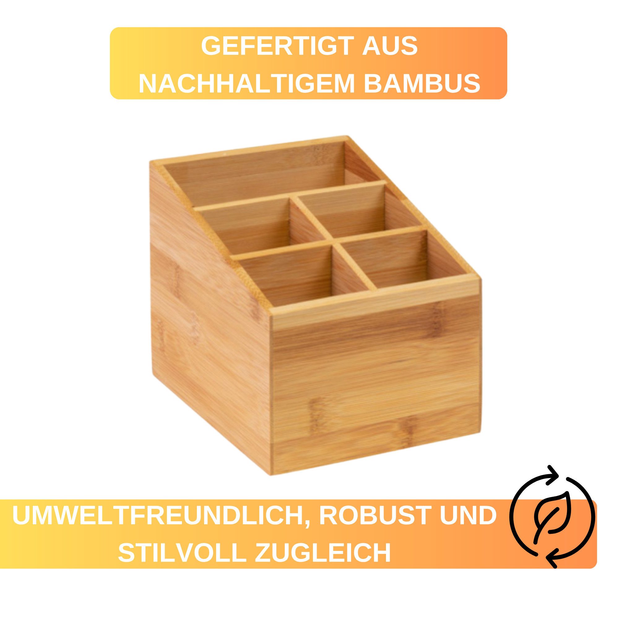 Thiru Besteckhalter - Utensilienhalter - Bambus - in verschiedenen Größen, (5-tlg)