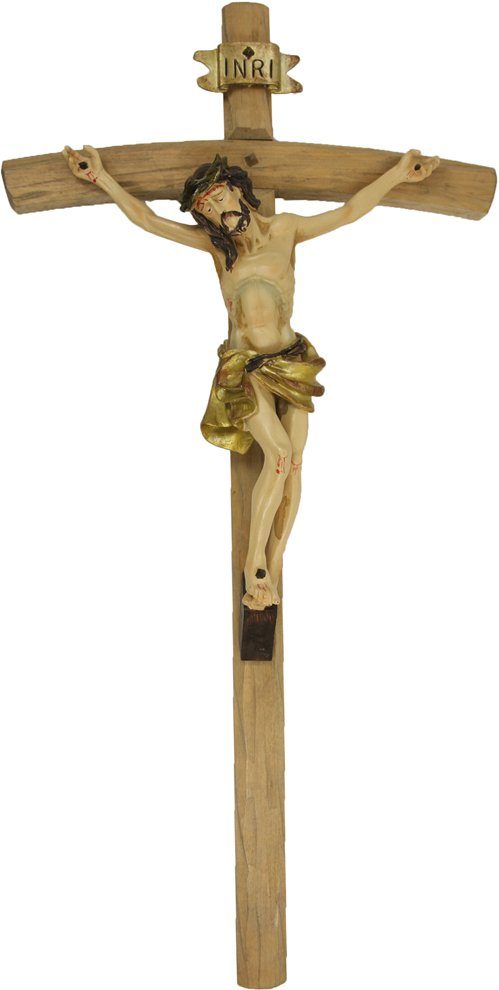 Dekofigur Heiligenfigur Kreuz, gold 35 cm günstig online kaufen