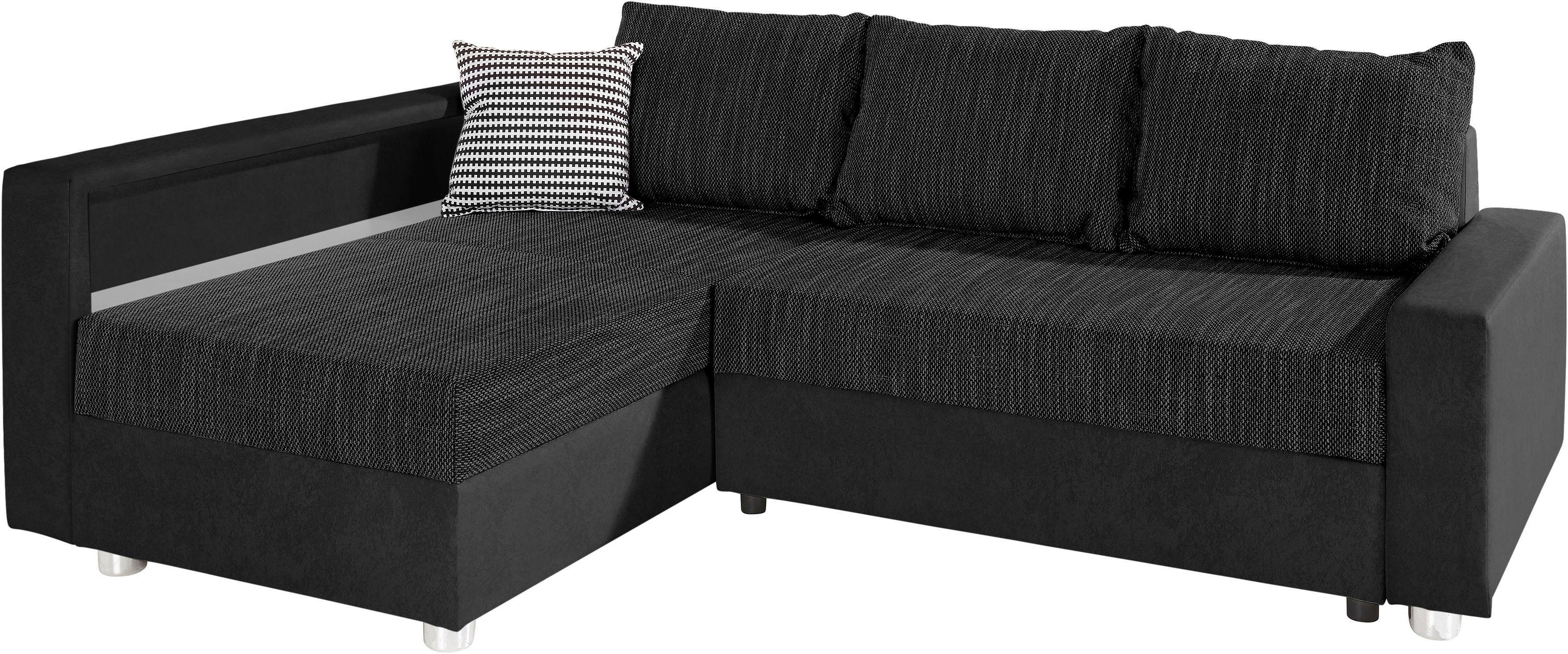 COLLECTION AB Ecksofa Relax L-Form, B: 223 cm, Schlaffunktion, Bettkasten, Regal & 1 Zierkissen, optional Licht