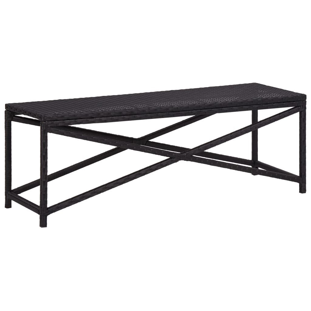 vidaXL Gartenbank Gartenbank 120 cm Poly Rattan Schwarz (1-St)