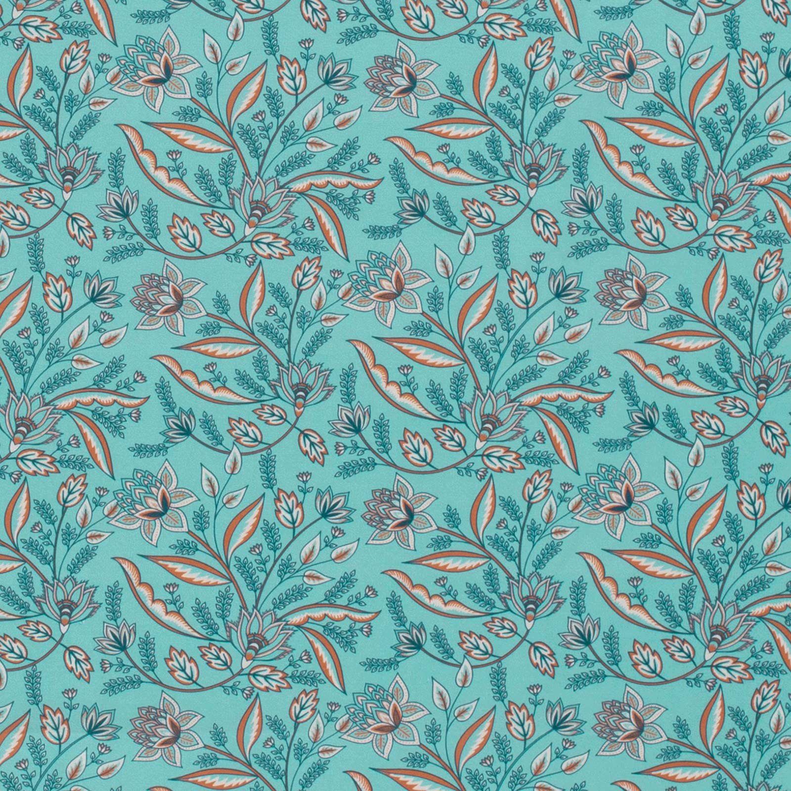maDDma Stoff Popeline Baumwollstoff florale Muster 50x140cm Meterware, 021 - hellblau
