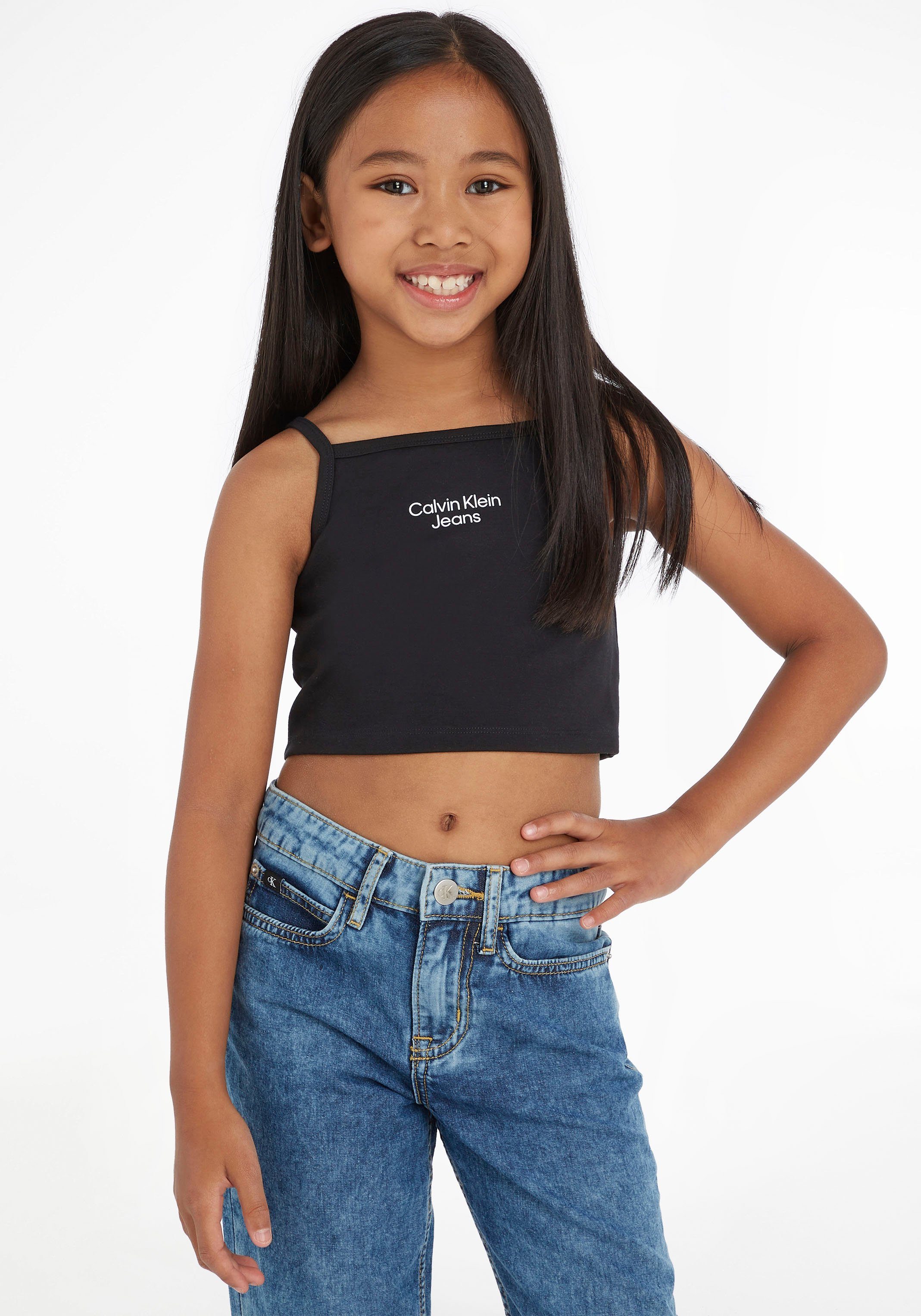MiniMe,mit T-Shirt Calvin Kinder Kids Jeans Klein schnalen Junior Trägern
