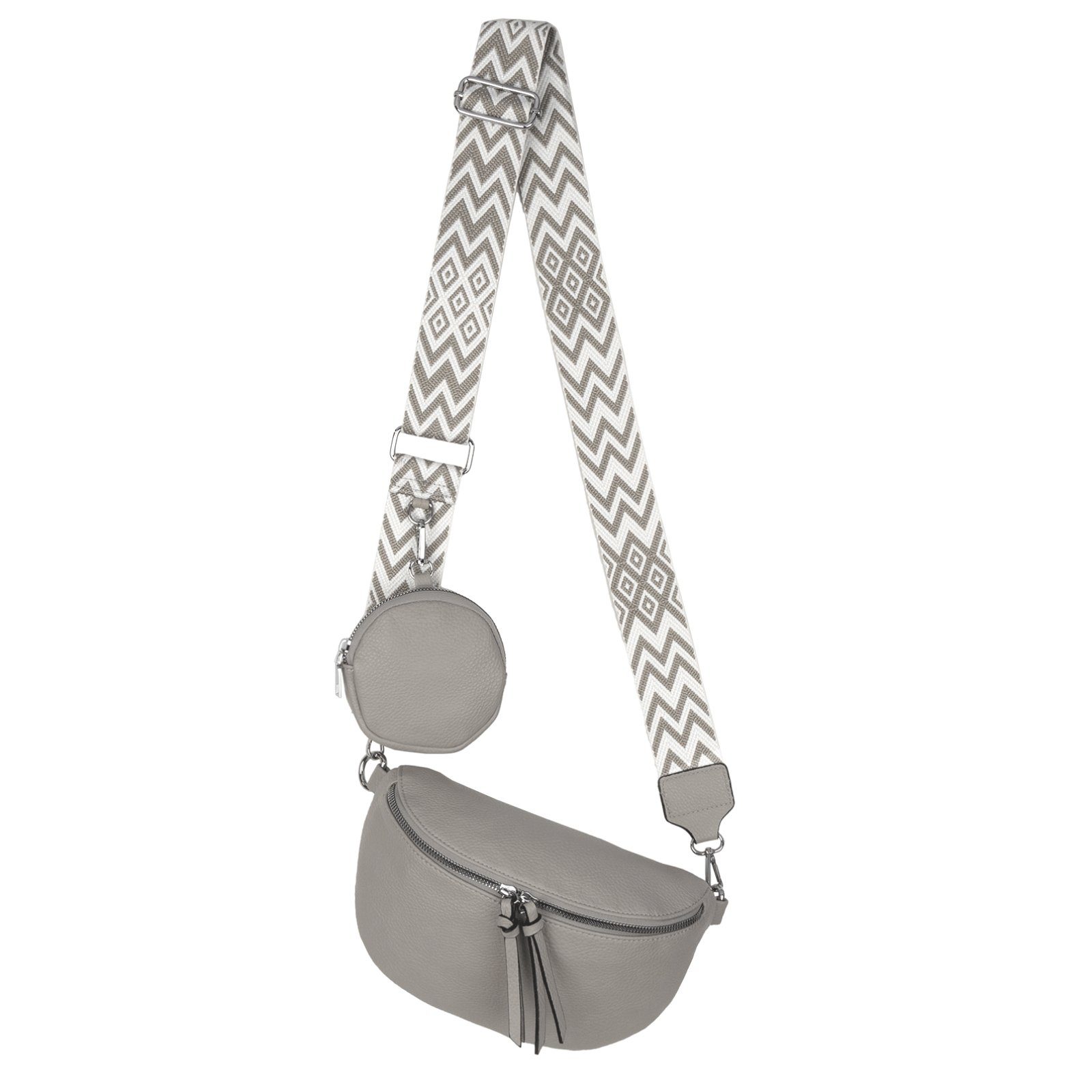 EAAKIE Gürteltasche Bauchtasche Hüfttasche Umhängetasche Kunstleder Umhängetasche tragbar Crossbody-Bag als Italy-D, CrossOver, GRAY Schultertasche