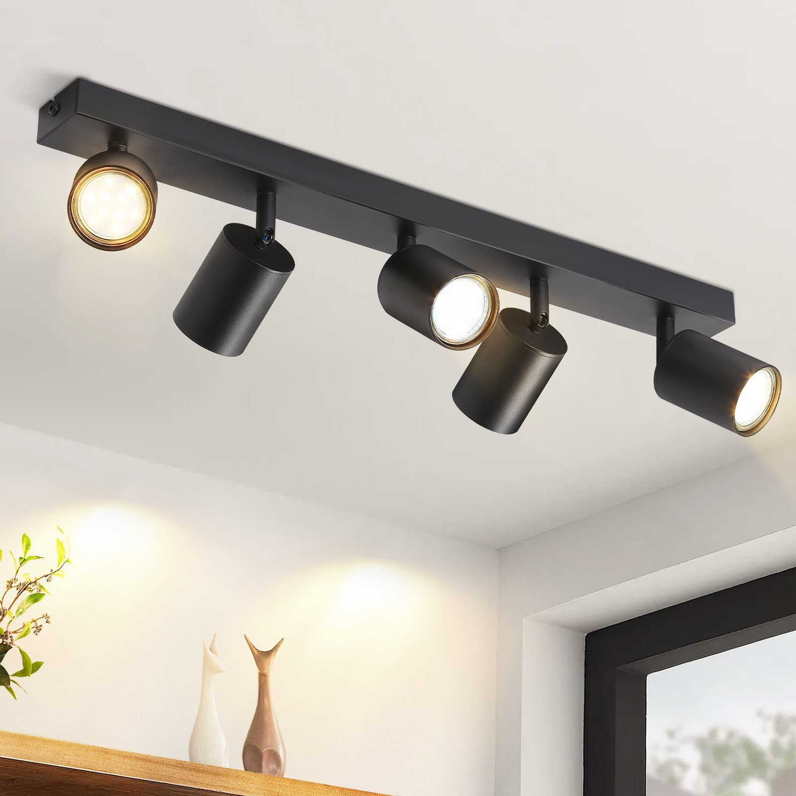 ZMH LED Deckenstrahler Retro Deckenleuchte Weiß/Schwarz günstig online kaufen