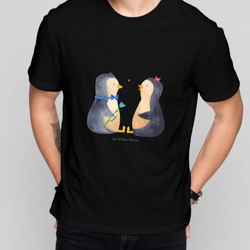 Mr. & Mrs. Panda T-Shirt Pinguin Pärchen - Schwarz - Geschenk, Party, Sprüche, T-Shirt mit Spr (1-tlg)