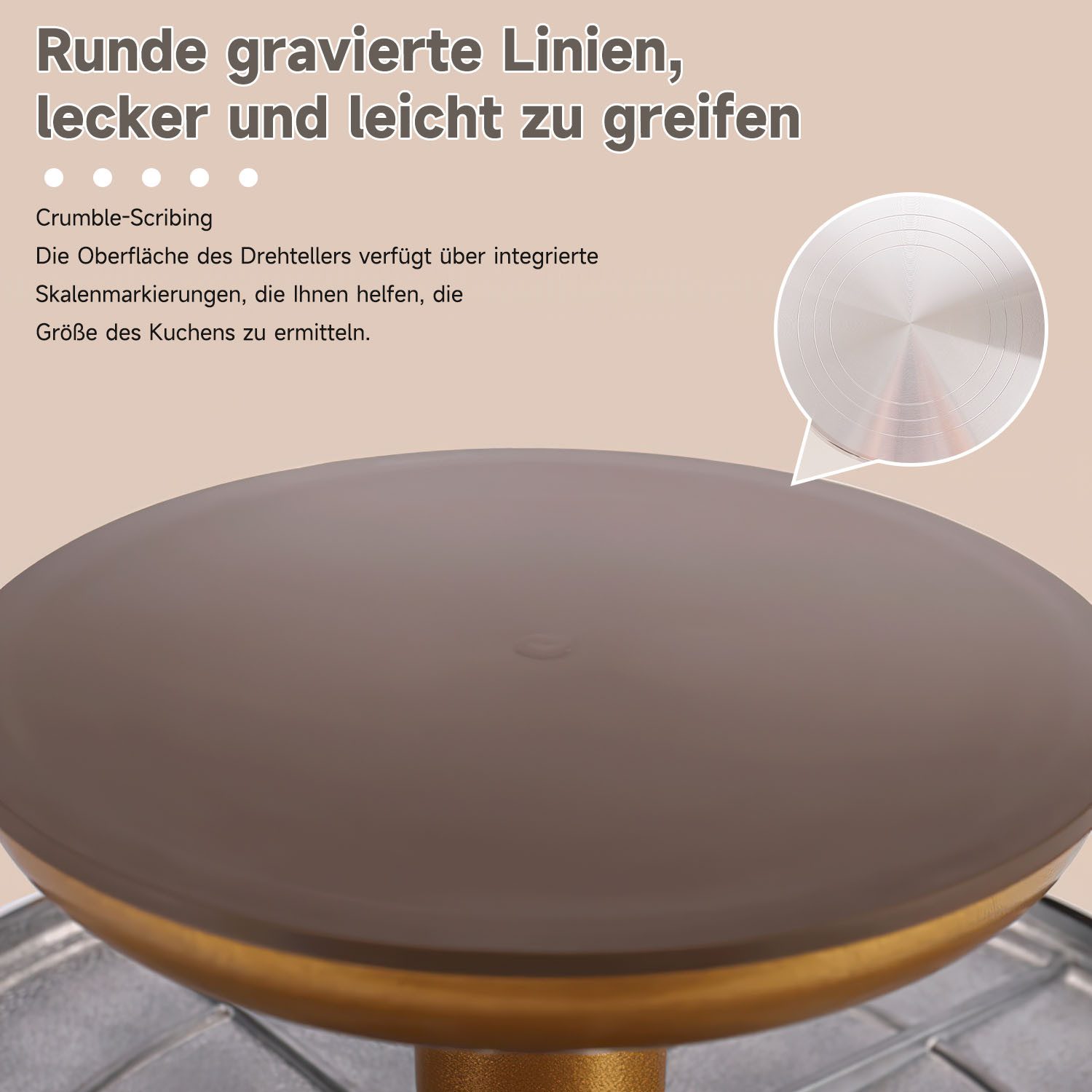 SURFOU Tortenplatte Drehbar Tortenständer mit Fuß Drehteller Torte Drehteller, 31CM Tortendrehteller Kuchenständer Cake Turntable für Backen Gebäck