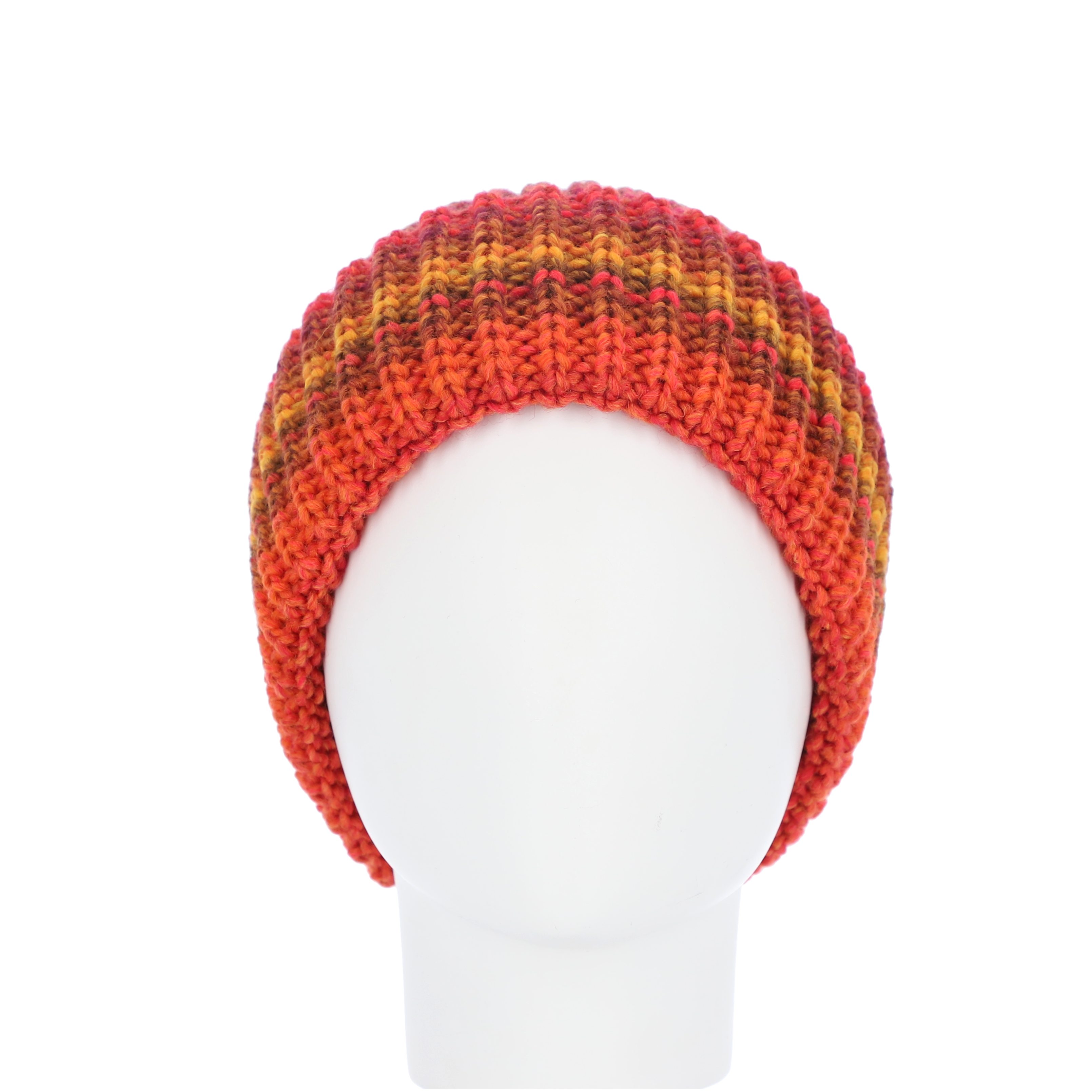 halsüberkopf Accessoires Strickmütze Umschlagmütze mit Farbverlauf günstig online kaufen