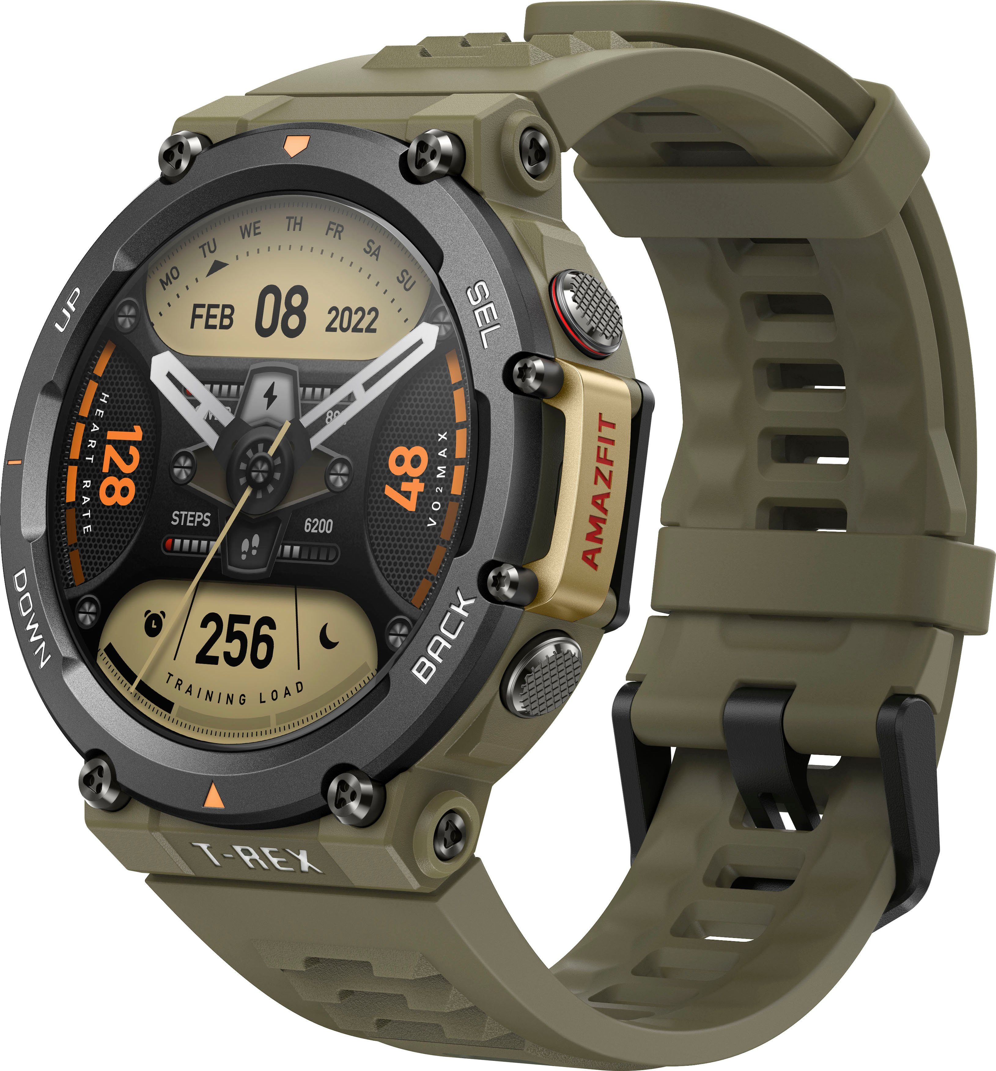 Amazfit T-Rex 2 Smartwatch (3,53 cm/1,39 Zoll, Amazfit grün wild | green OS)
