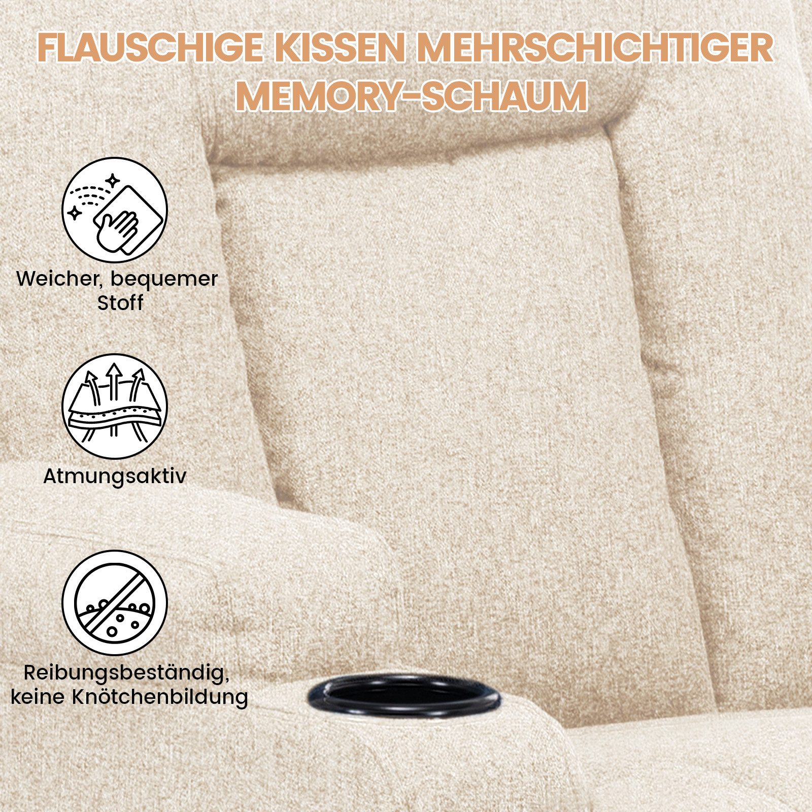 COMHOMA Relaxsessel Relaxsessel TV-Sessel aus Stoff günstig online kaufen