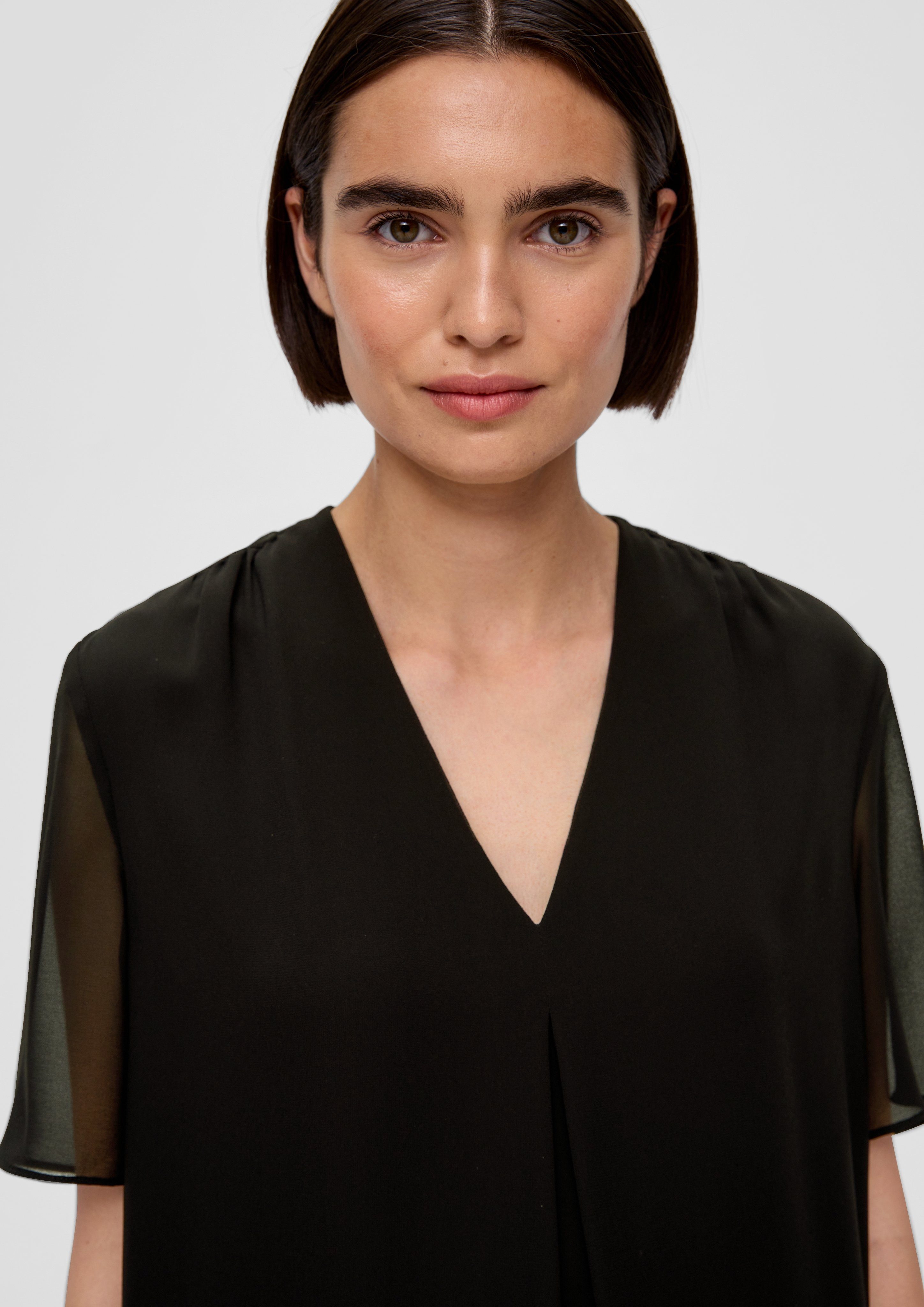 s.Oliver BLACK LABEL Shirtbluse mit eingelegter Falte vorne