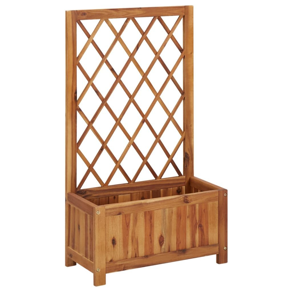 Rankgitter NA Garten-Hochbeet mit Spalier Massivholz Akazie Rankhilfe Holz