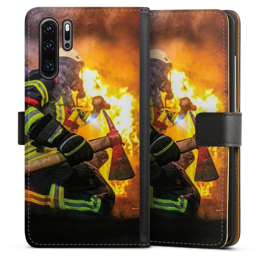 DeinDesign Handyhülle Feuerwehr Feuer Lebensretter Volunteer Firefighter, Huawei P30 Pro New Edition Hülle Handy Flip Case Wallet Cover