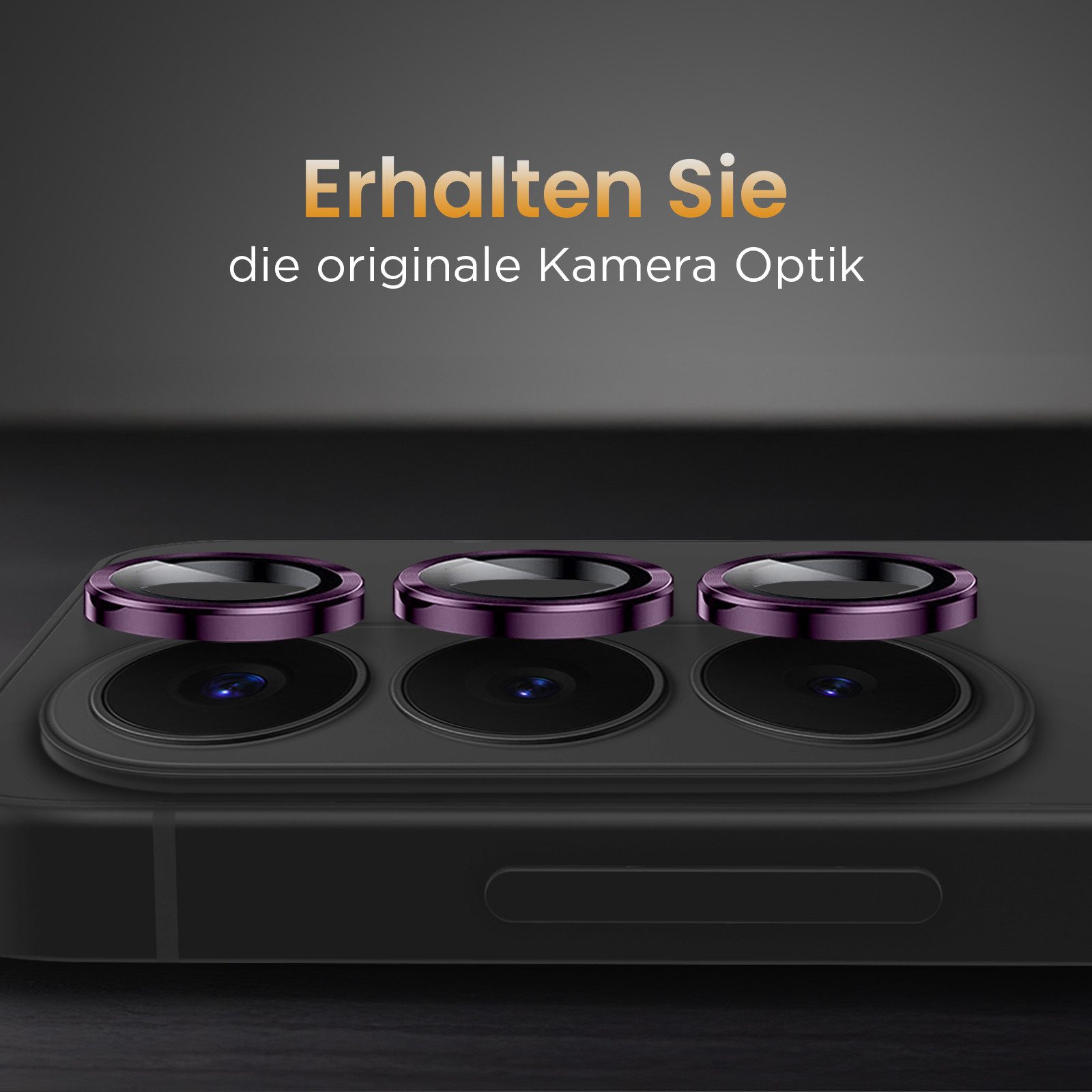 Tec-Expert Kameraschutzglas 9H Kameraglas Set in Dunkles Violett für Samsung Galaxy S26 für Samsung Galaxy S26, Linsenschutzglas Set, 1 Stück, Kameraschutz, Sch – Bild 3 von 5