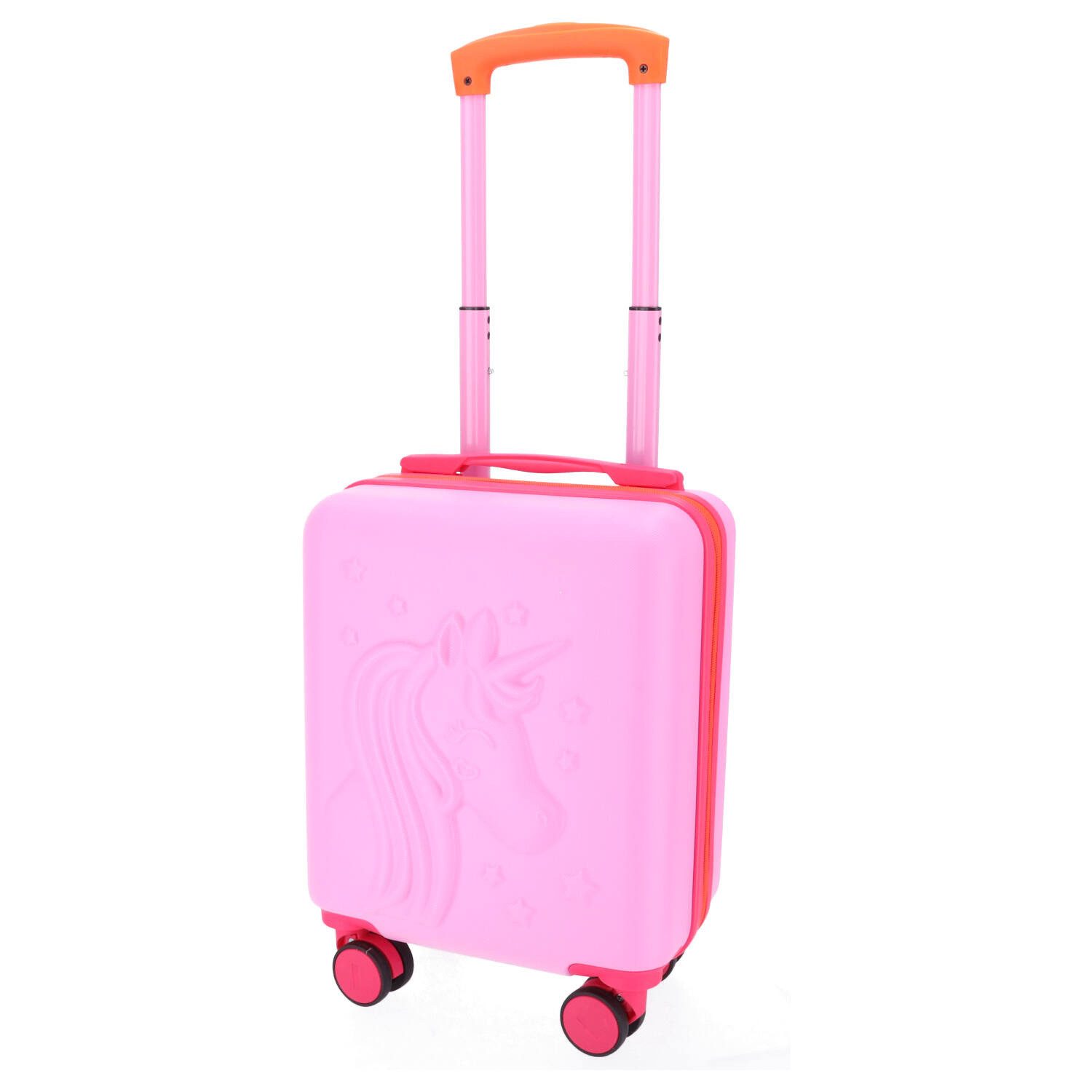 TheTrueC Koffer The TrueC Kinder Koffer Underseat - Einhorn pink, 2 Rollen Rollen