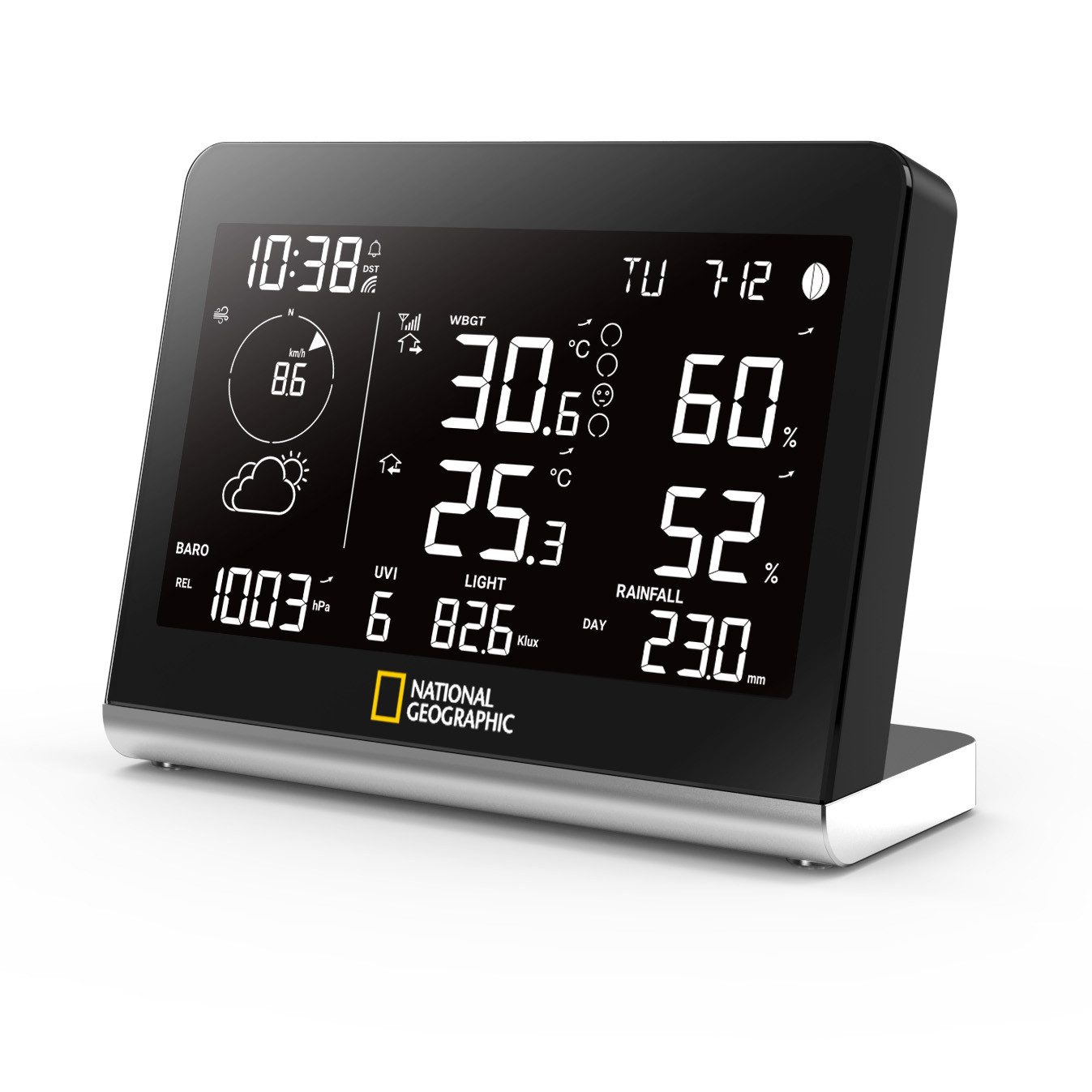 NATIONAL GEOGRAPHIC NATIONAL GEOGRAPHIC Funkwetterstation SC mit 8-in-1-Außensensor und F… Wetterstation