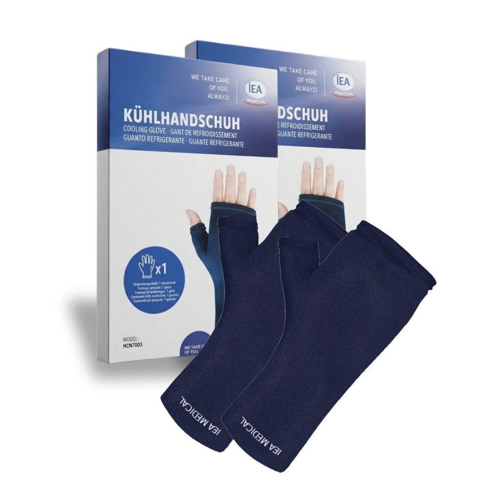 IEA Medical Kalt-Warm-Kompresse Kühlhandschuhe 2er Pack, Eishandschuh, onkologische Kühlhandschuhe, 2-tlg., 360° Kühlung, elastisch, wiederverwendbar, flexible Passform