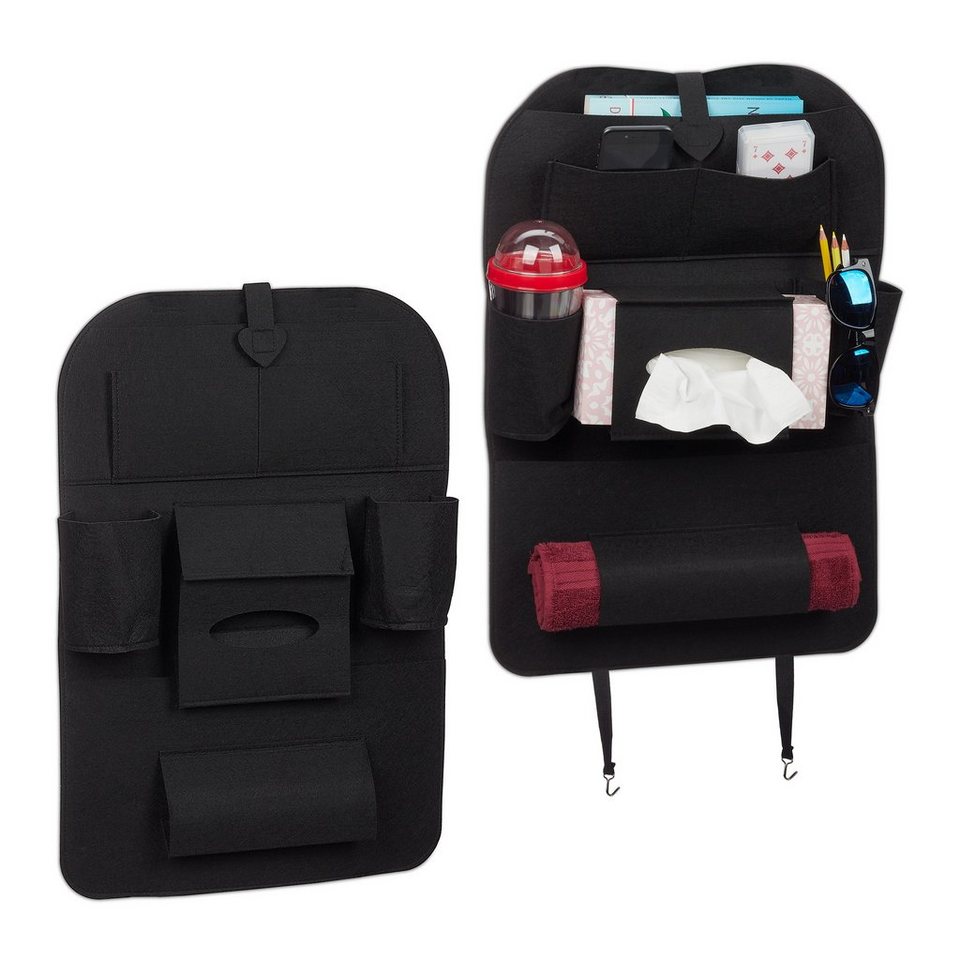 BlingBin Auto-Rückenlehnentasche 2x Auto-Rückenlehnentasche  Rückenlehnenschutz Kindersitzunterlage