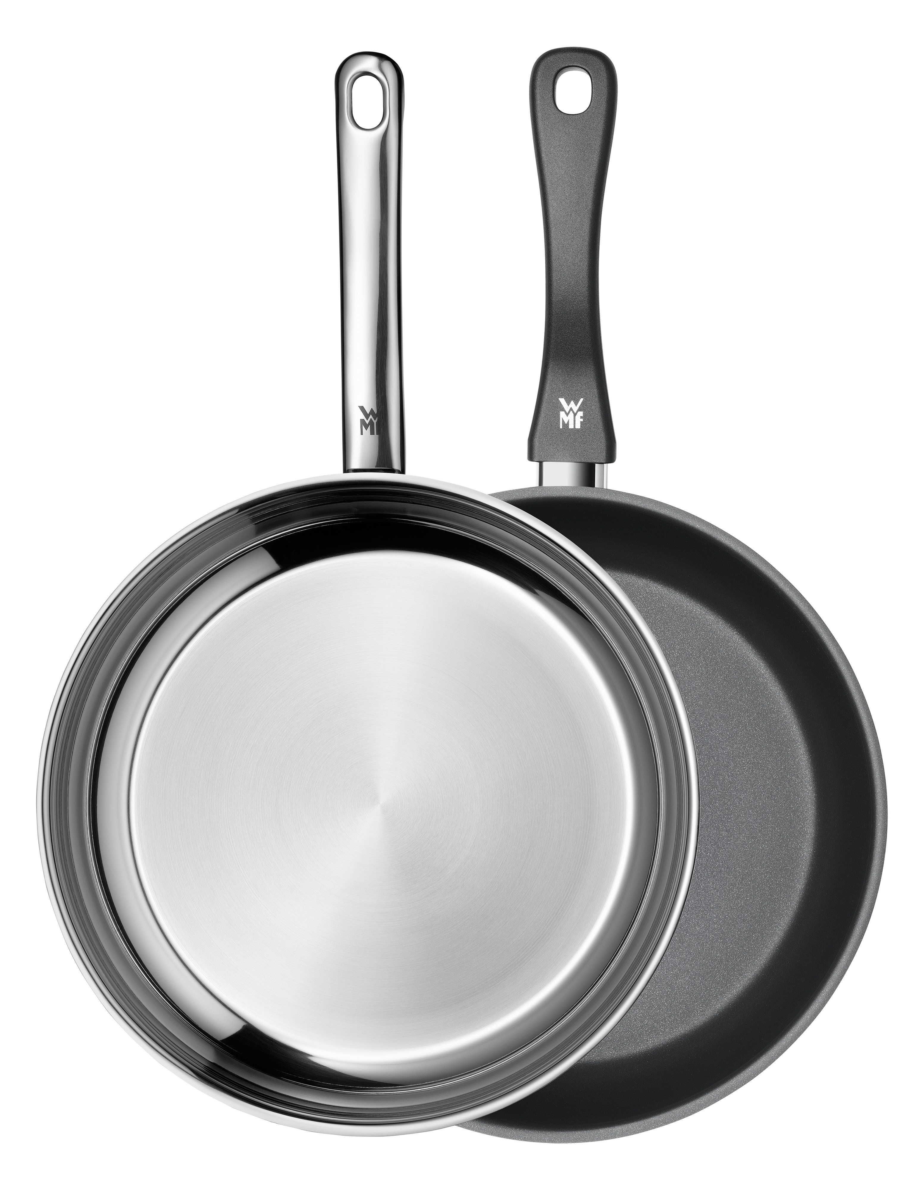 WMF Pfannen-Set Devil, 28 cm, Cromargan® Edelstahl Rostfrei 18/10 (Set, 2-tlg., 1x mit Antihaftversiegelung, 1x ohne Antihaftversiegelung), 2-teilig, 1x beschichtet, 1x unbeschichtet, TransTherm-Allherdboden