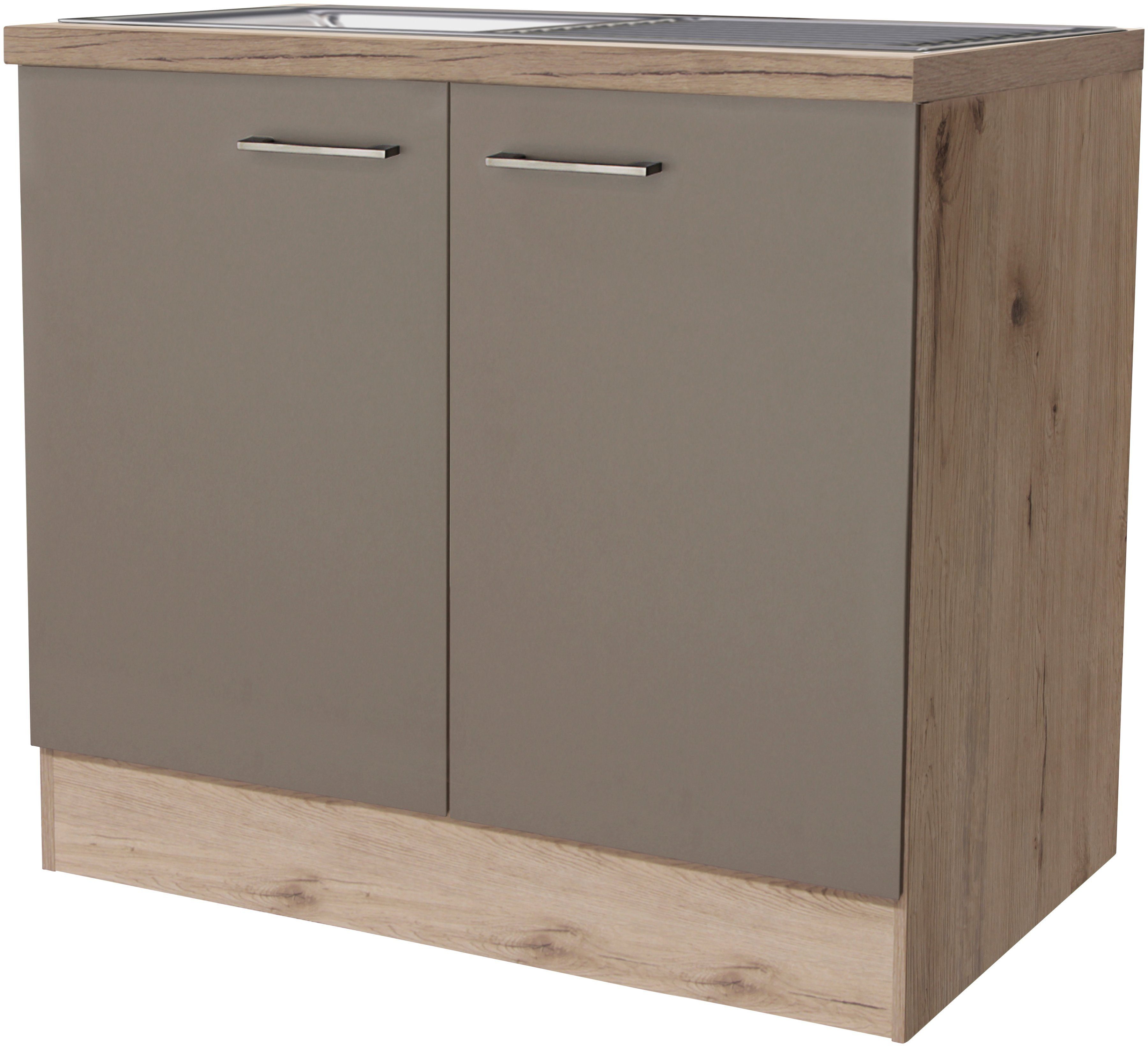 Flex-Well Spülenschrank Riva (B x H x T) 100 x 86 x 60 cm, inkl. Einbauspüle