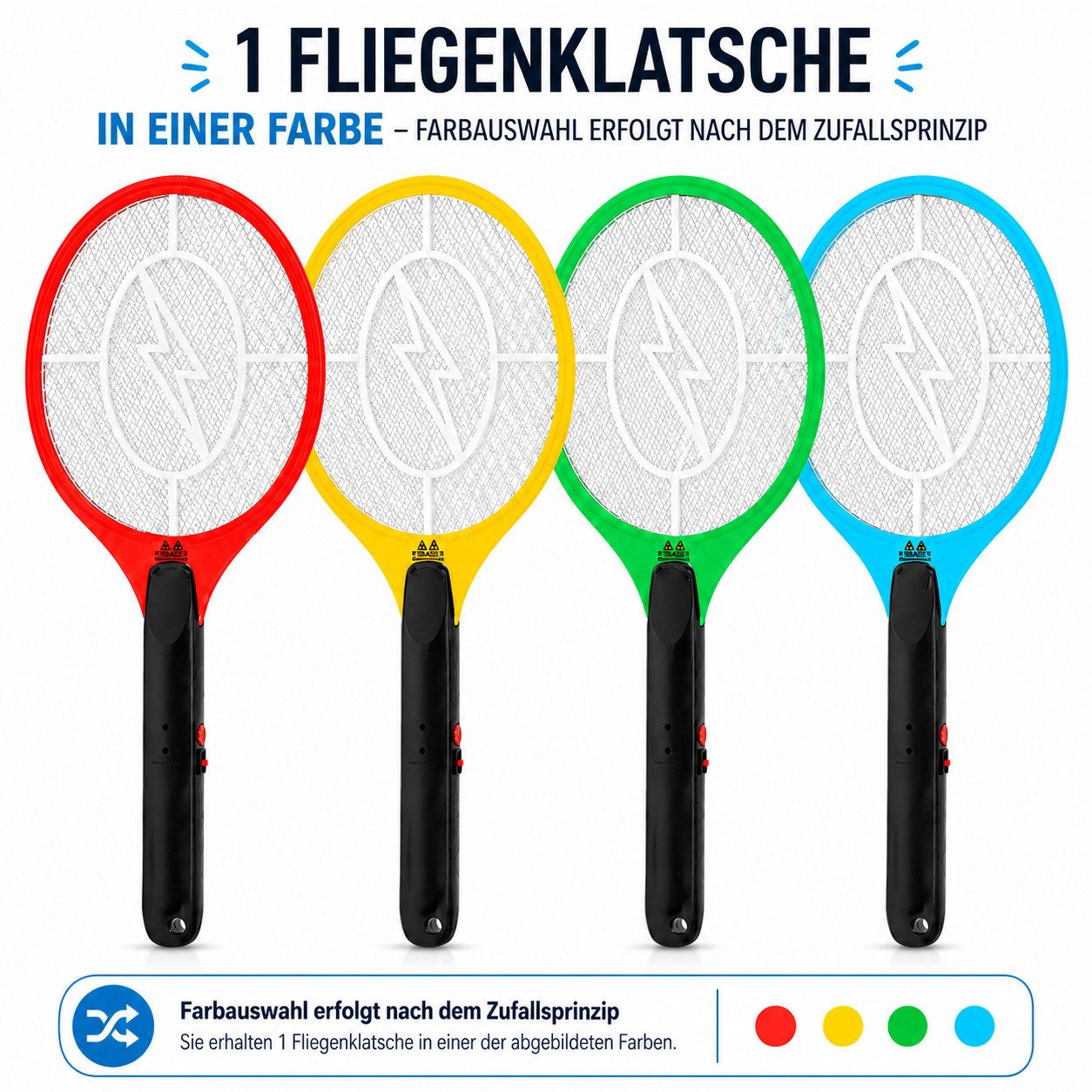 mucHome Fliegenklatsche elektrisch aufladbar mit Akku, inkl. Ladekabel Fliegenfänger – Bild 4 von 5