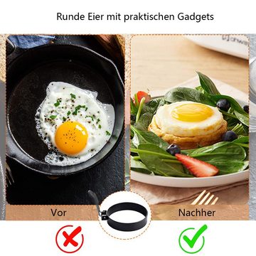 Juoungle Eierbecher Antihaft-Eierringe für Omeletts, runde Omelette-Formen Eierförmchen