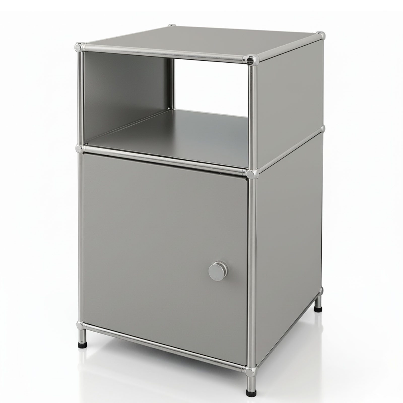 Floordirekt Standregal Concept Epure Metallregal MK-040, 3-stöckiges Regal 40x40x65 cm, mit Tür & Ablage, modernes Regal für Bad, Küche, Schlafzimmer & Büro