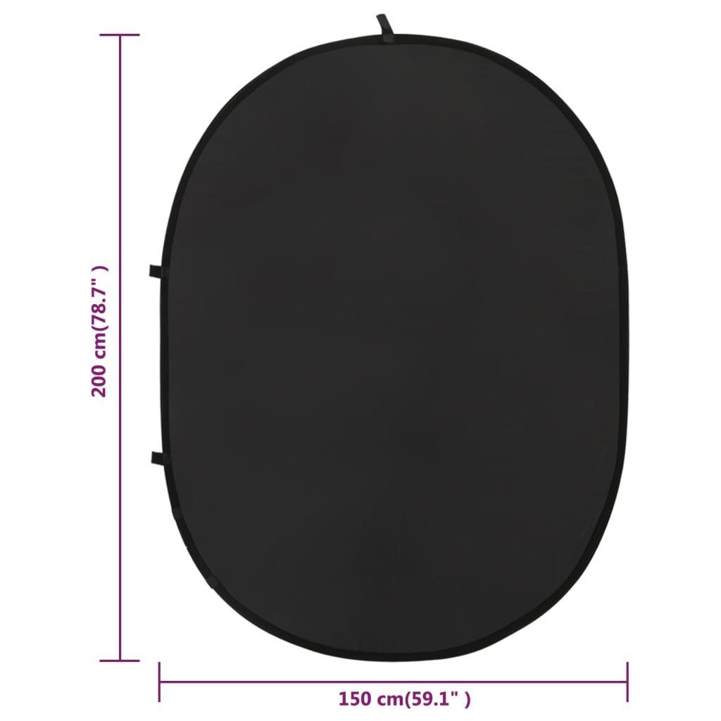 vidaXL Fotohintergrund 200x150 Schwarz und Foto-Hintergrund 2-in-1 Grau Schwarz cm Grau Oval