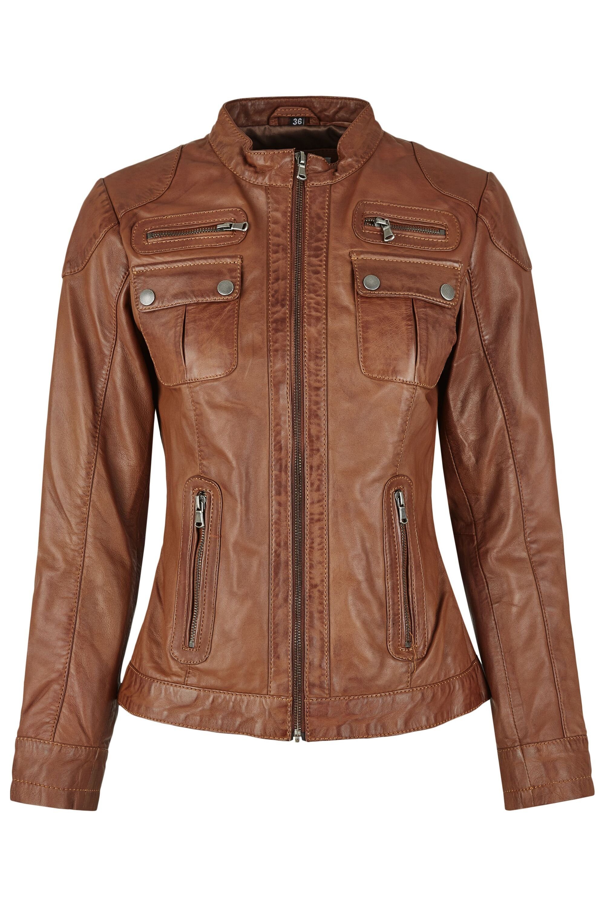 7eleven Lederjacke SEPERFORMANCE (1-St) mit Taschen