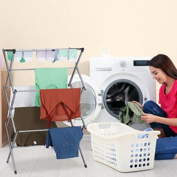 relaxdays Wäscheständer Wäscheständer klappbar & ausziehbar, Weiß