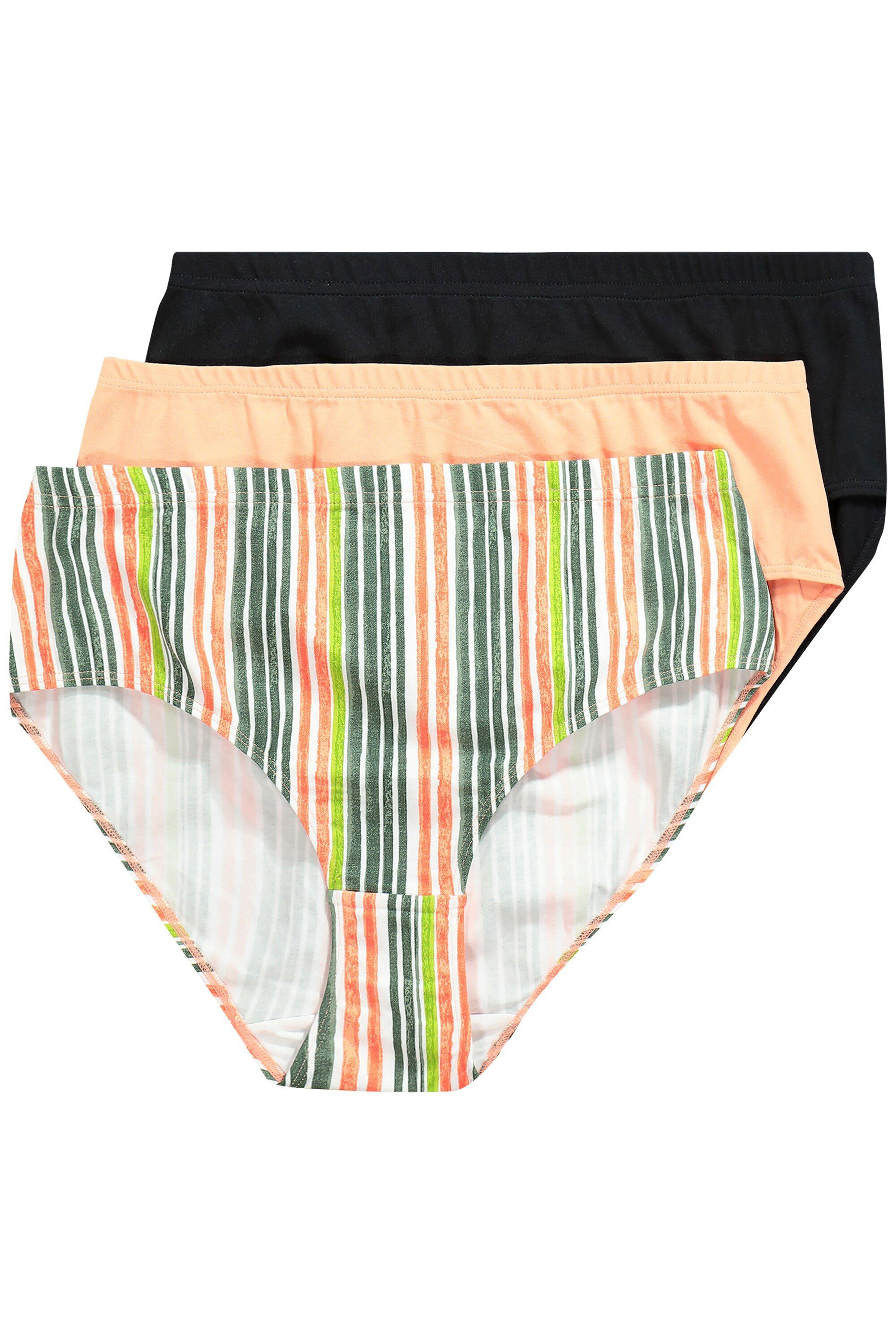 Slip Midislips 3er-Pack Streifen/einfarbig