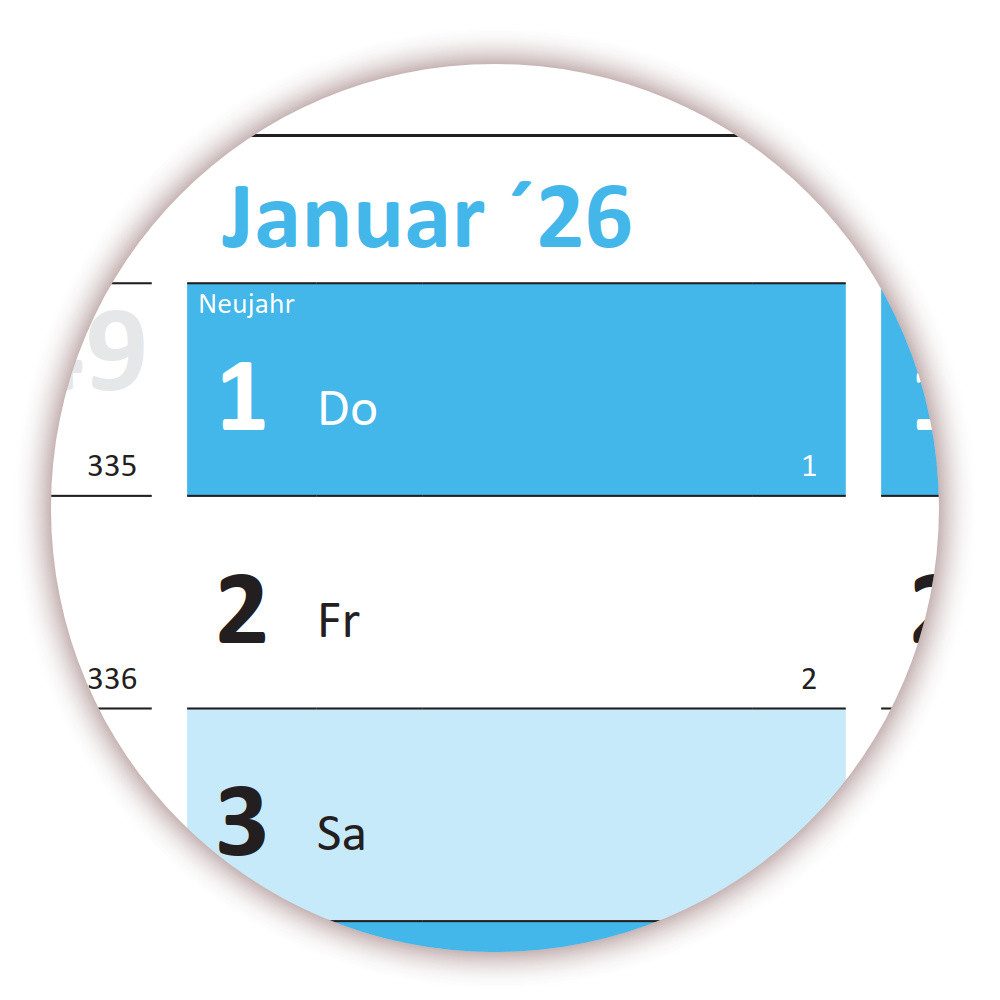 LYSCO Wandkalender Rainbow Premium Classic2 Wandplaner 2026 (gerollt), erhältlich in den Formaten DIN A2, DIN A1 und DIN A0, Rainbow Kalender Terminkalender Bürokalender Jahreskalender