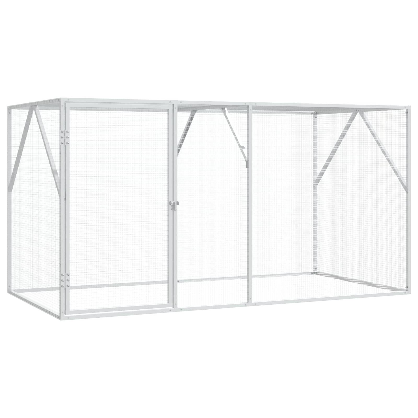 vidaXL Vogelkäfig, Vogelkäfig Anthrazit 208 x 102 x 108 cm Verzinkter Stahl