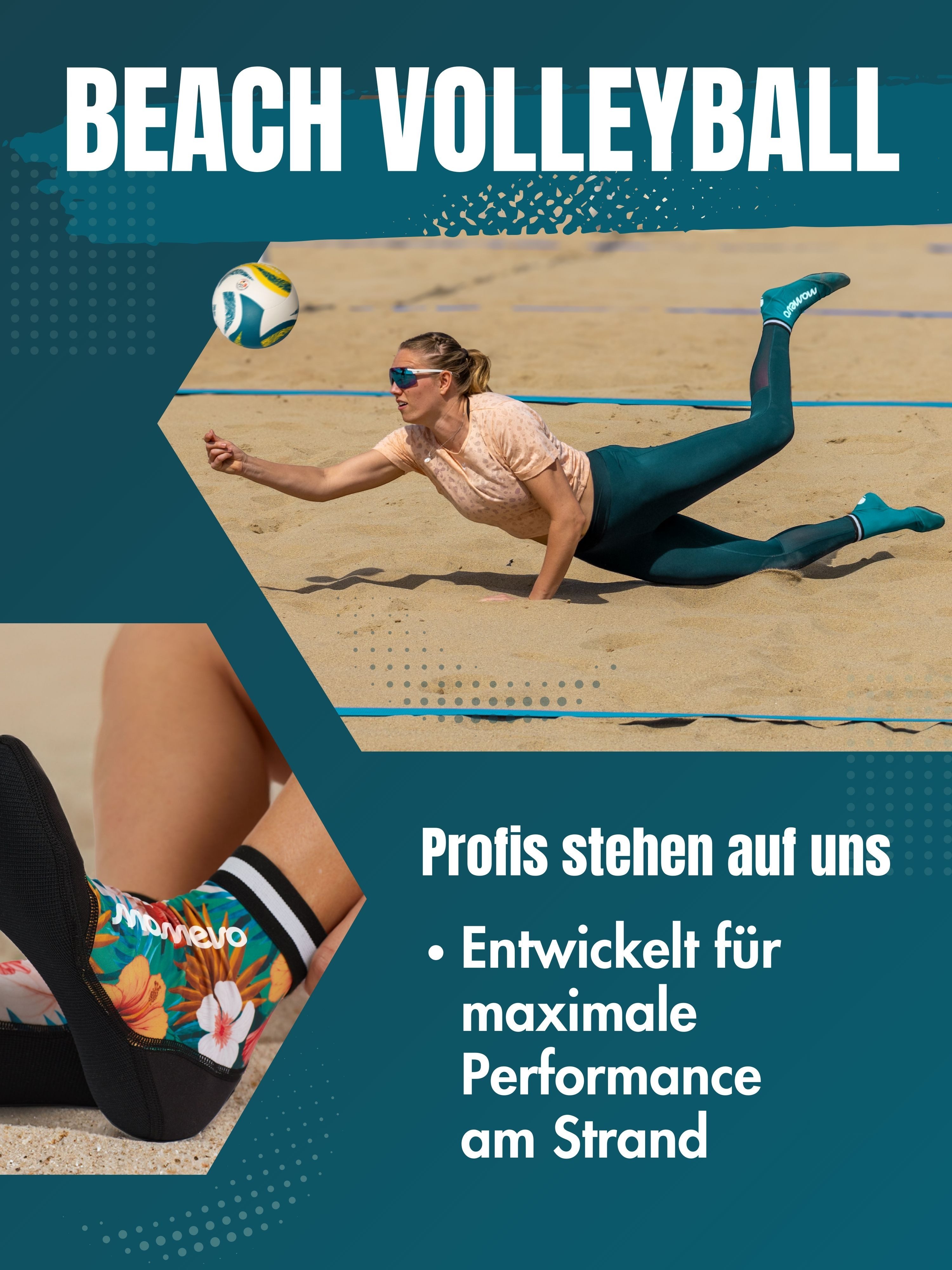 Momevo Neoprensocken Beachvolleyball Socken aus Neopren Schützende Beachsocken Herren Damen weich, leicht, robust