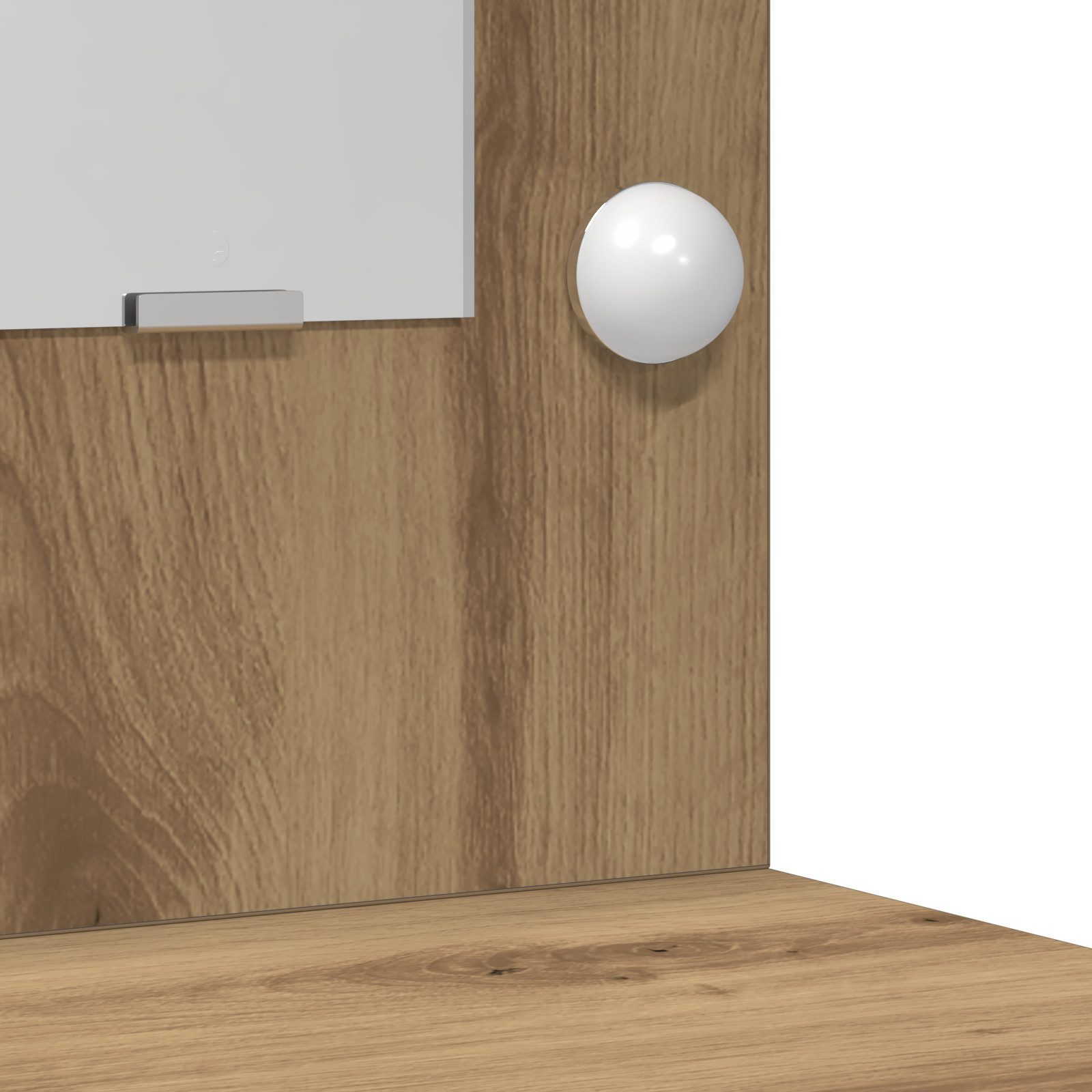 vidaXL Schminktisch 2-tlg. Schminktisch-Set mit LED-Leuchten Artisan Eiche (2-St)