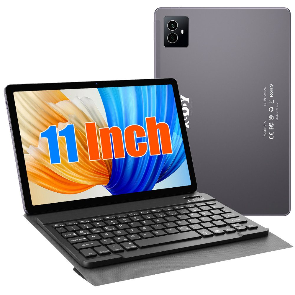 Android 14 Mit Tastatur-Ledertasche Tablet