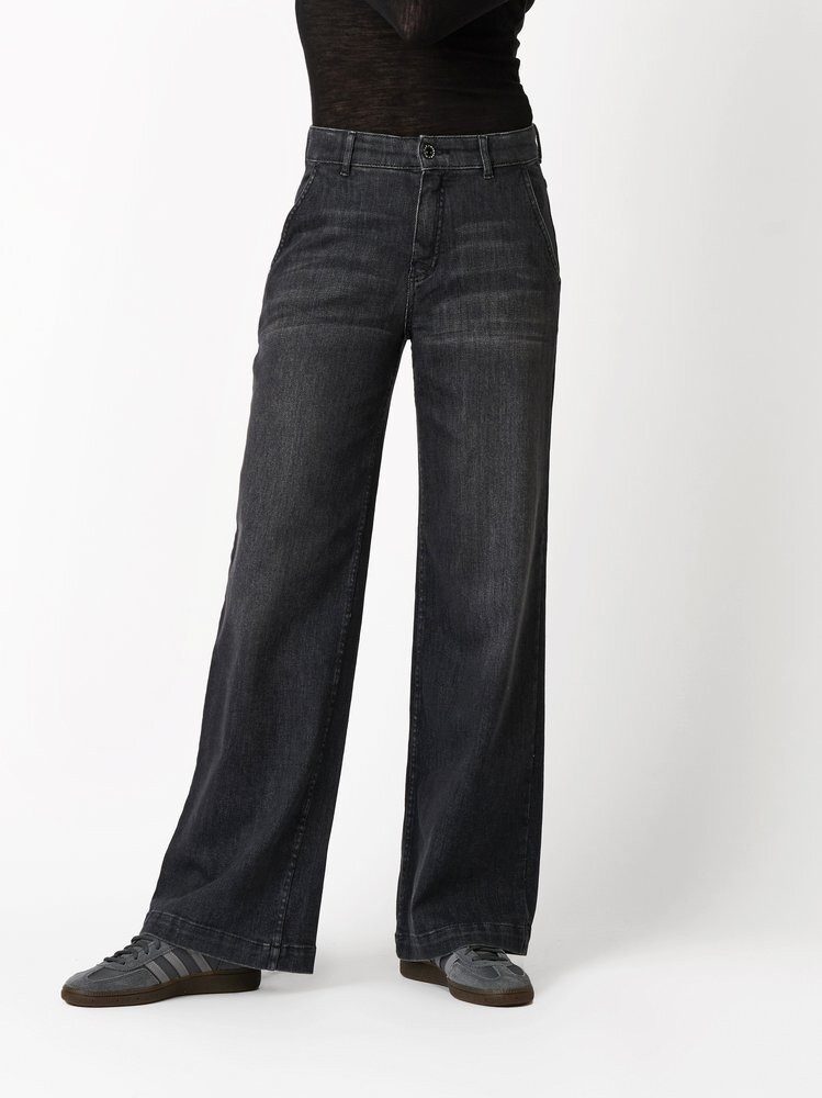 ROSNER Weite Jeans Audrey1_094 (1-tlg) mit Waschung und Buffies
