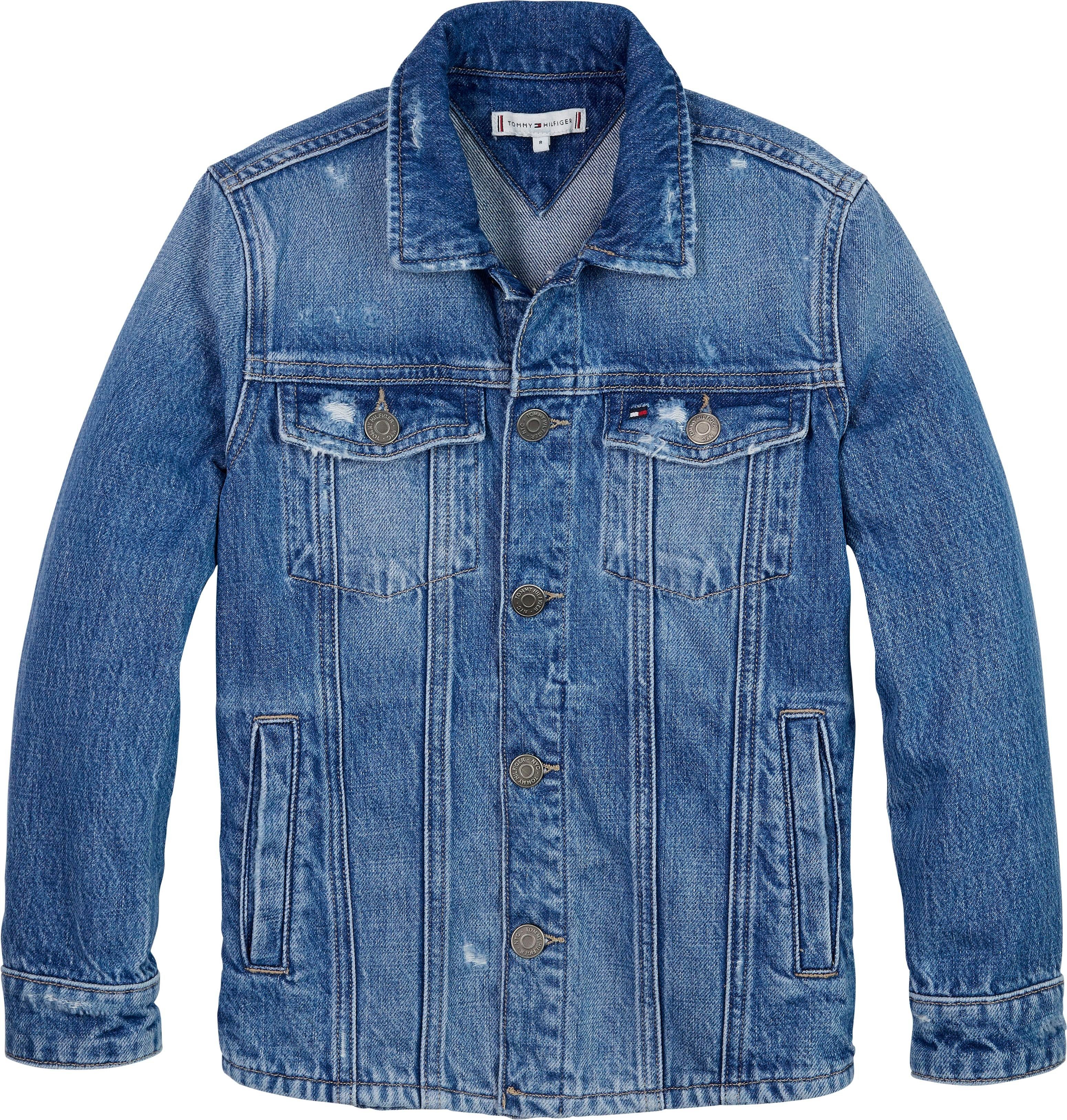 U DESTR. Jeansjacke Hilfiger mit DENIM Abriebeffekten Tommy SHACKET