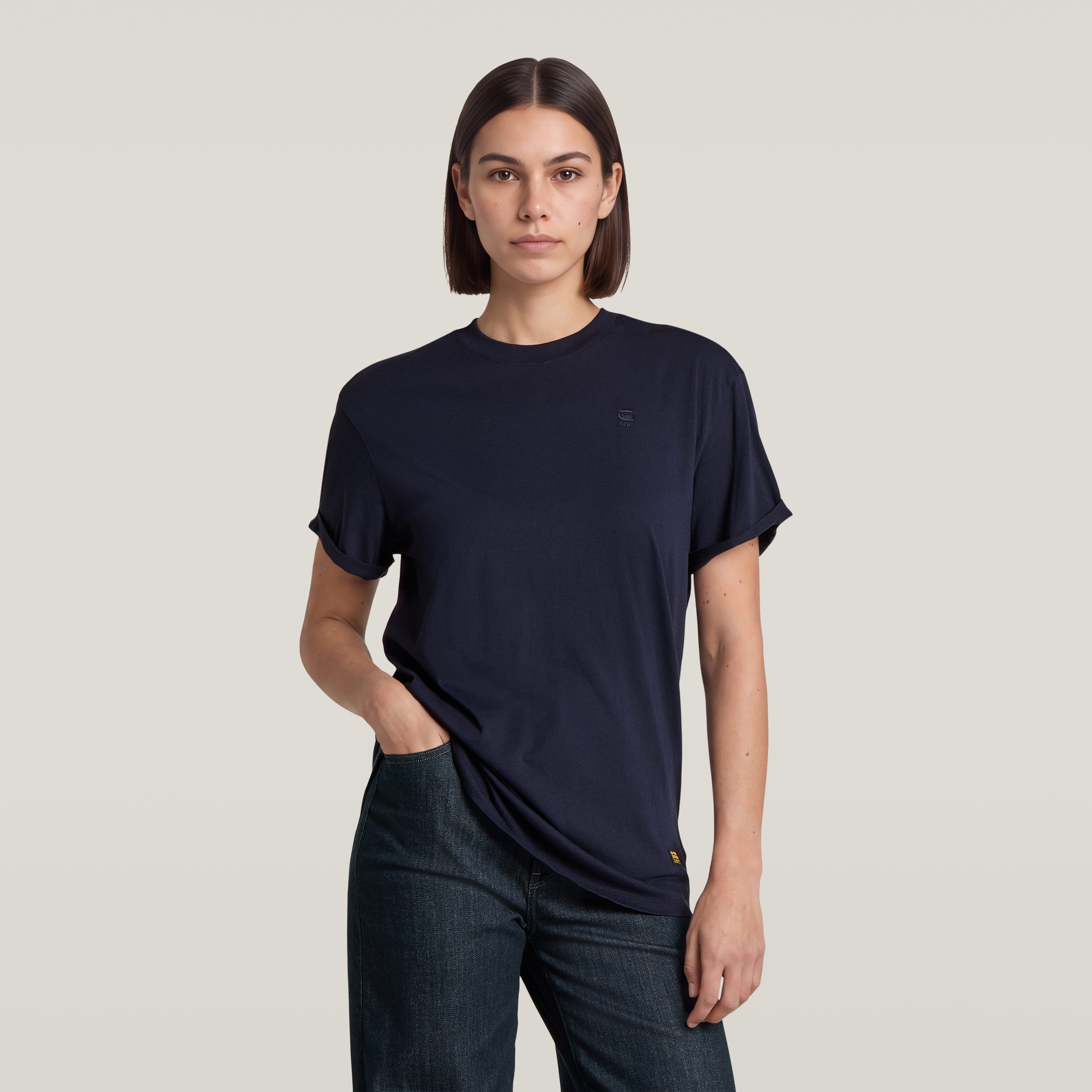 G-STAR T-Shirt Lash fem loose mit fixiertem Umschlagsaum