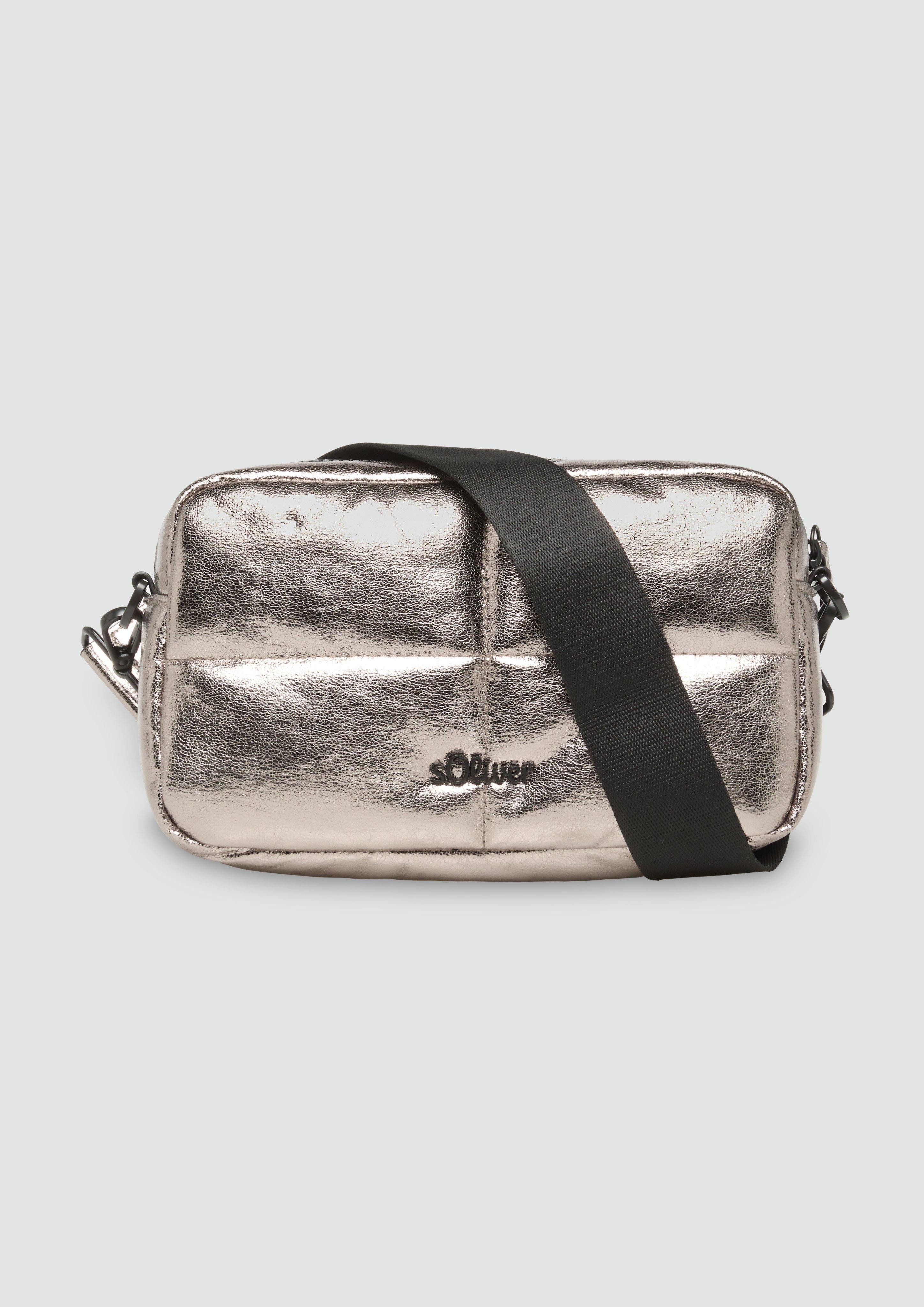 Tragetasche Mini-Bag in Lederoptik mit Logoschriftzug