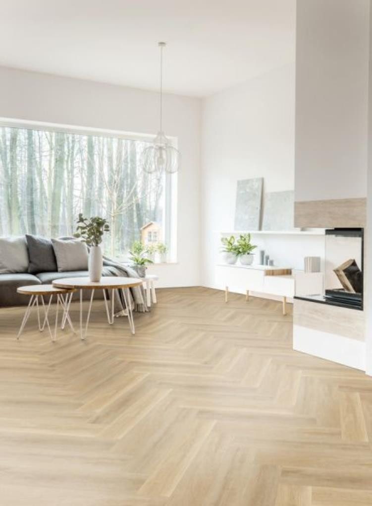 Check Vinylboden Herringbone Eiche – Fischgrät Klick Vinyl, robust & pflegeleicht, inkl. Trittschall Premium, Packung, In 1 Packung: 20 Paneele - 1,752m², NK 42, 5,5 mm