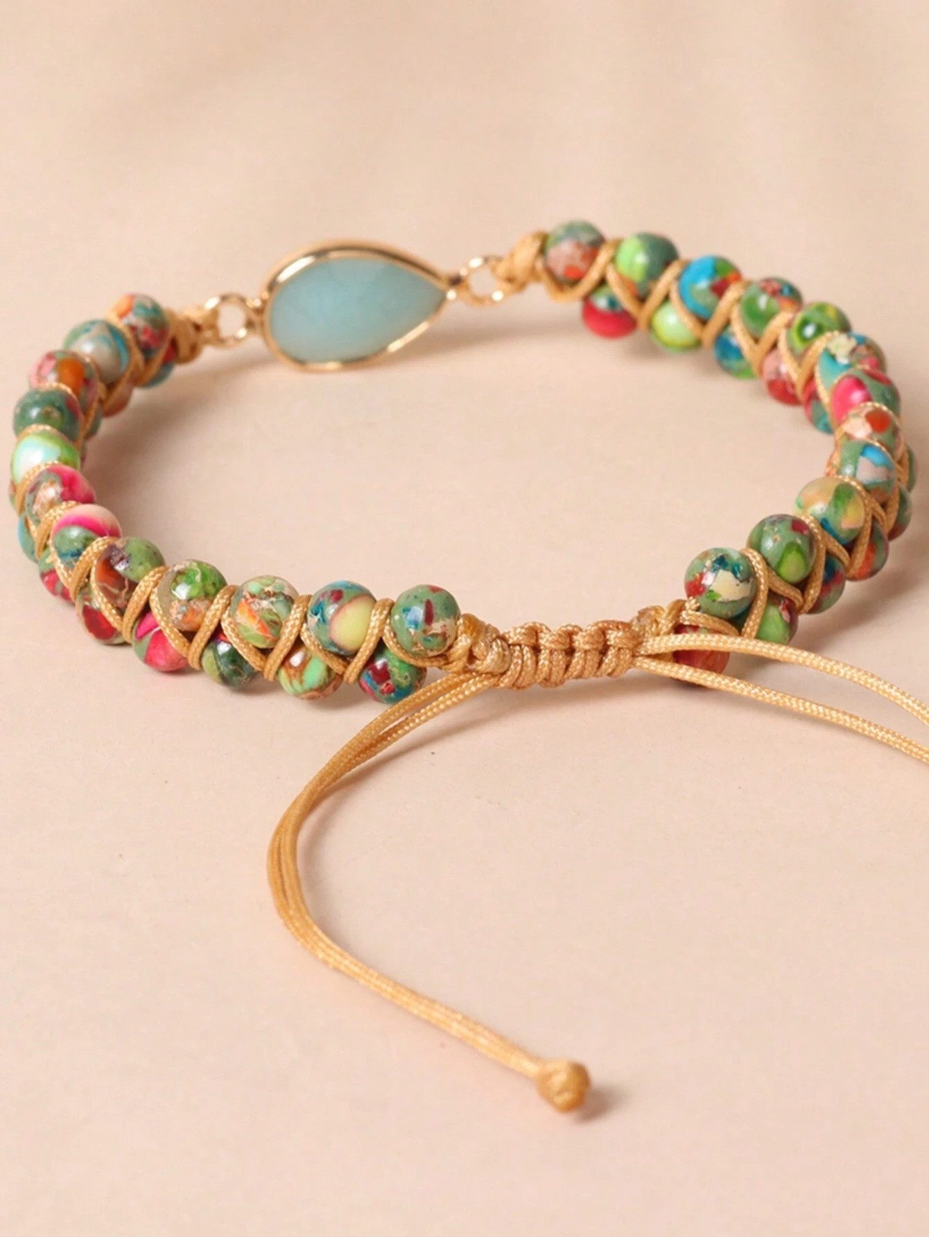 The Beauty House Armband Böhmisches Makramee-Armband mit Edelsteinen & Türk günstig online kaufen