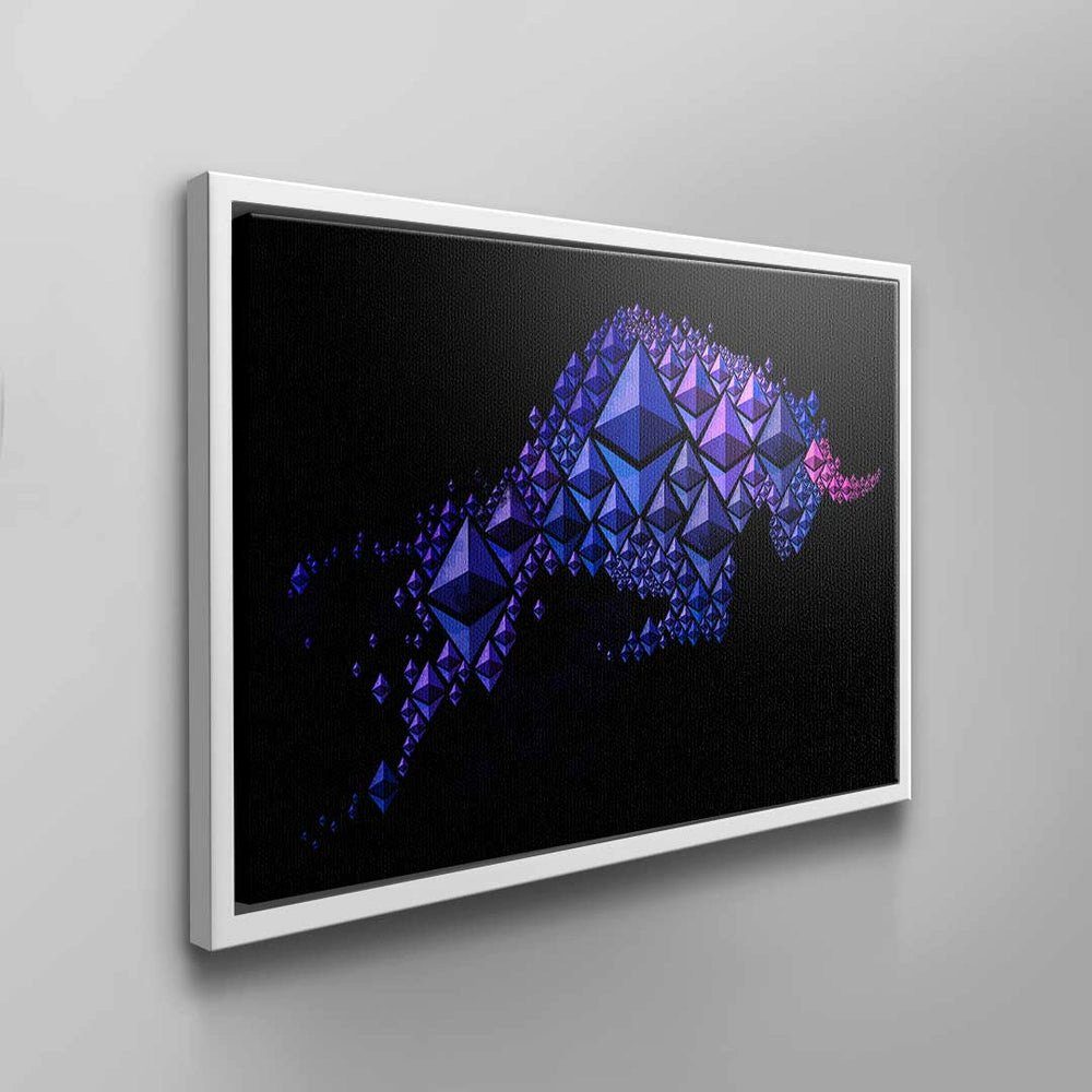 Wandbild Crypto Rahmen CANVAS DOTCOM von Fans für DOTCOMCANVAS® schwarzer Bitcoin & Leinwandbild,