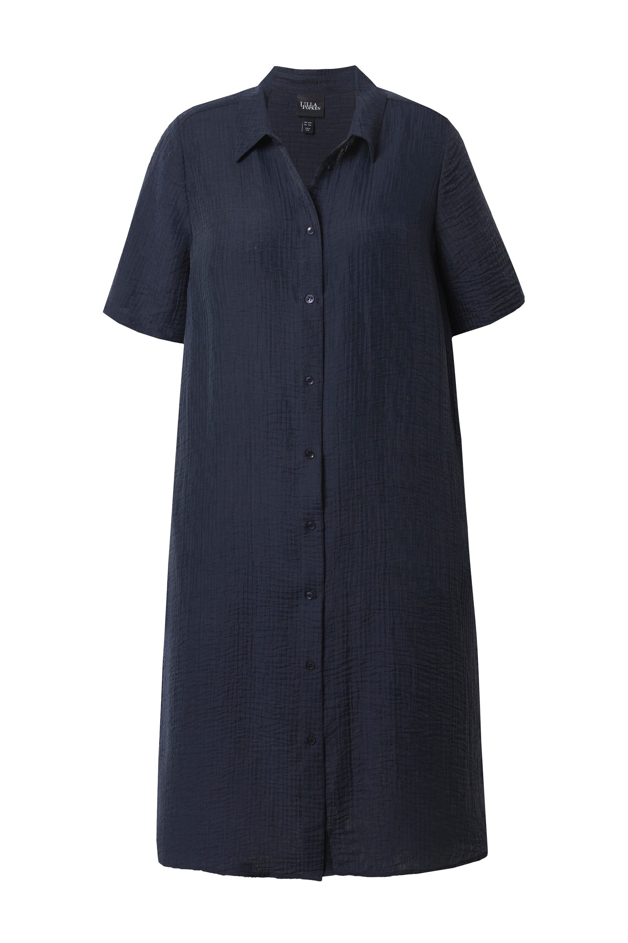 Ulla Popken Minikleid Kleid Kopfleiste Hemdkragen Halbarm Lyocell-Mix günstig online kaufen
