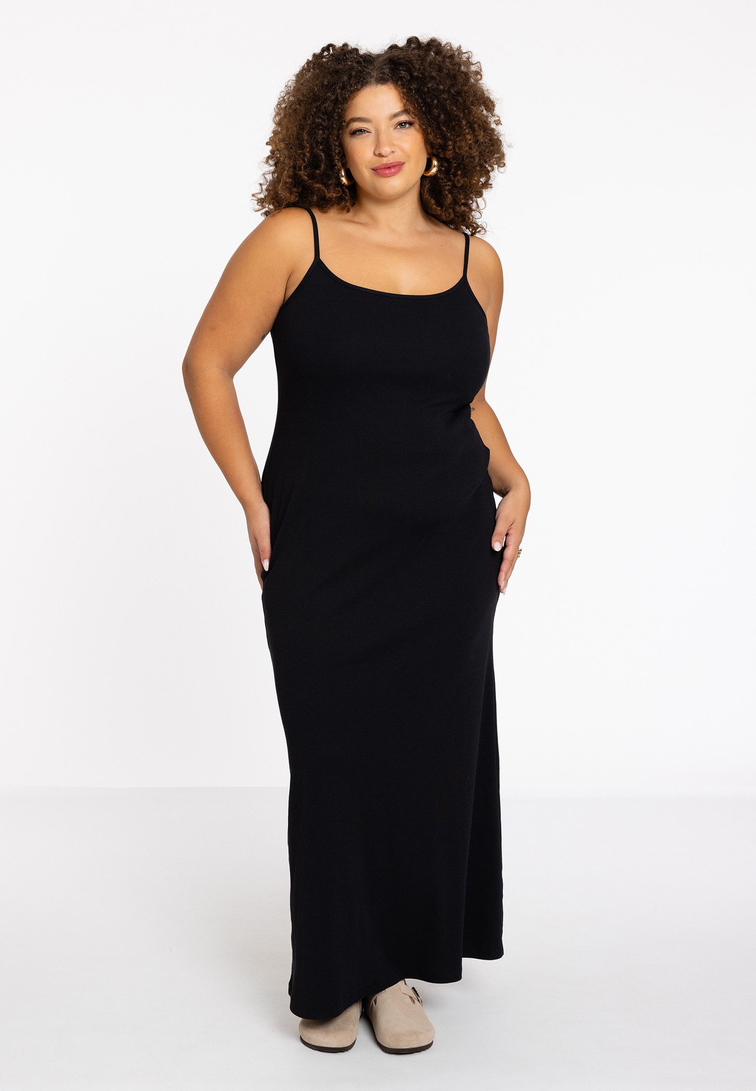 YOEK Midikleid Damen Kleid ärmellos
