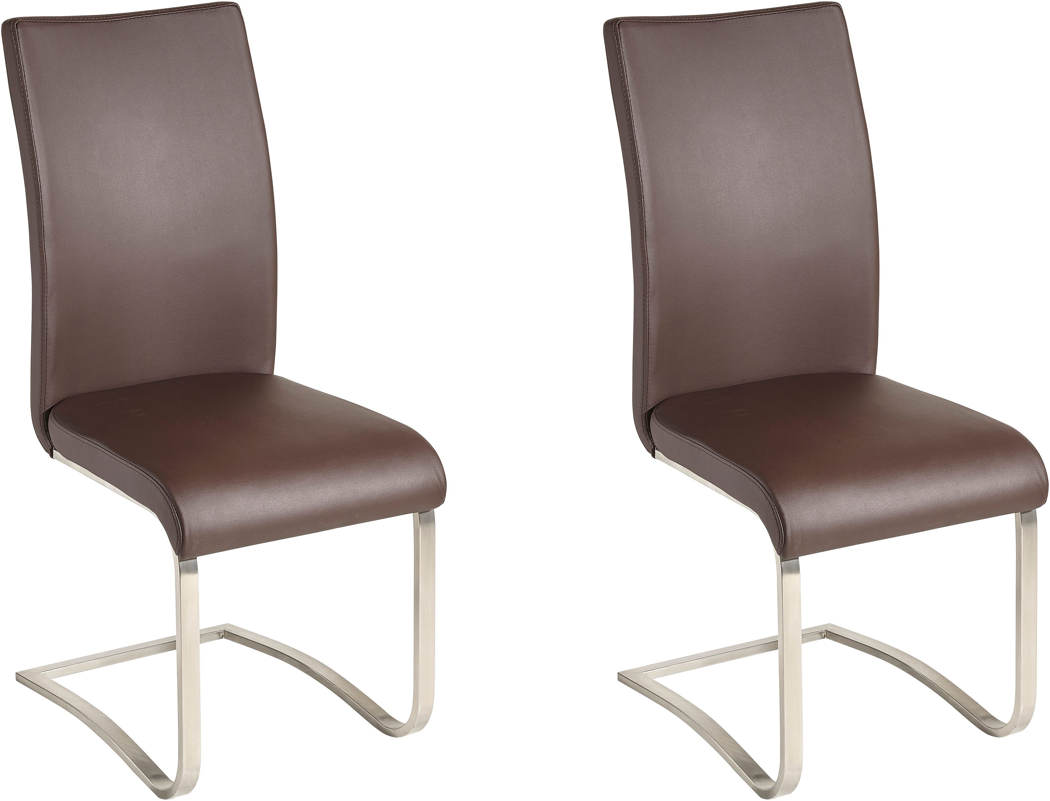 Arco MCA | Raburg Kg 2 bis braun Freischwinger furniture braun St), (Set, 130 Stuhl mit Echtlederbezug, belastbar